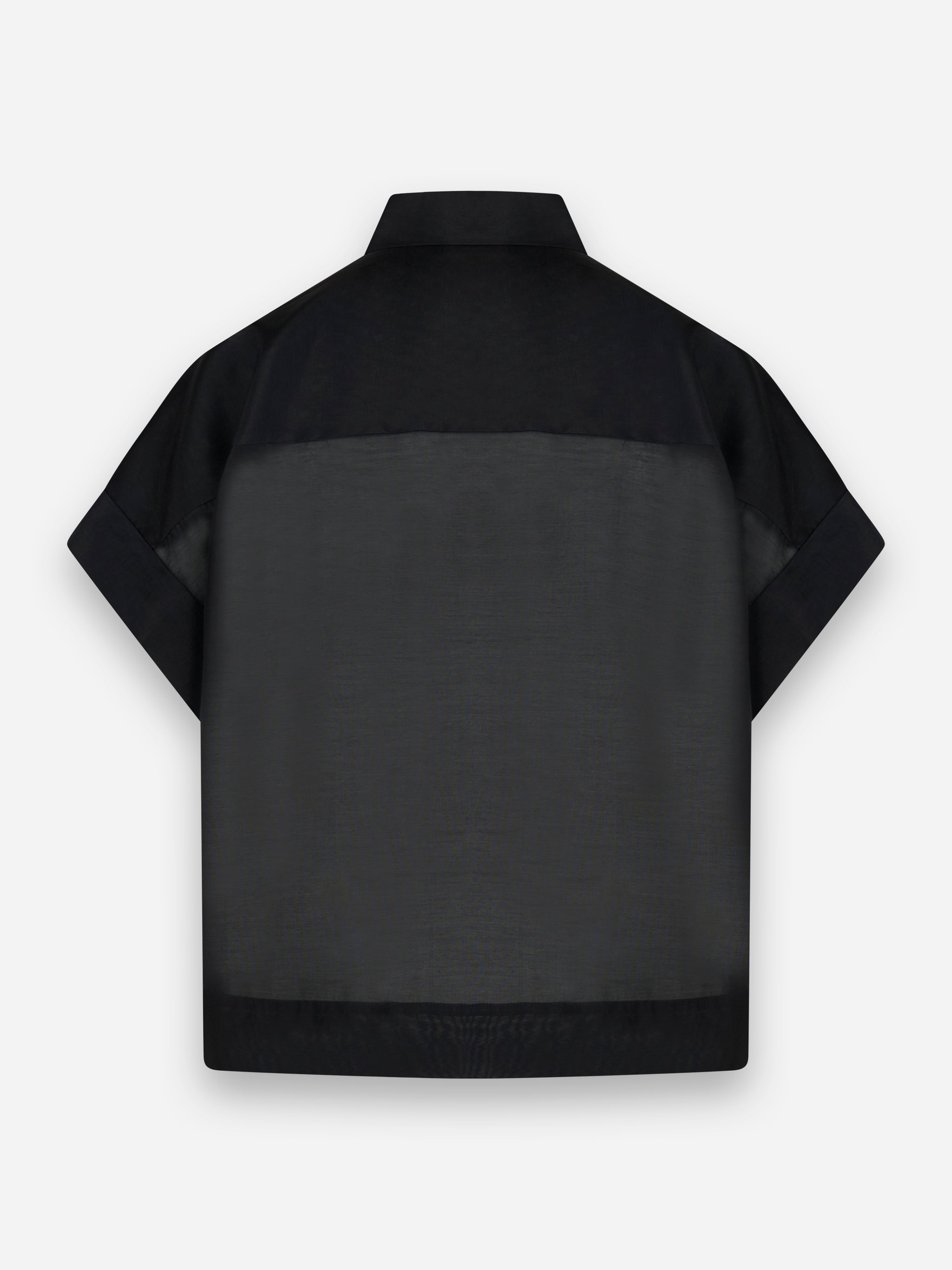Camicia in organza di cotone e seta Nero