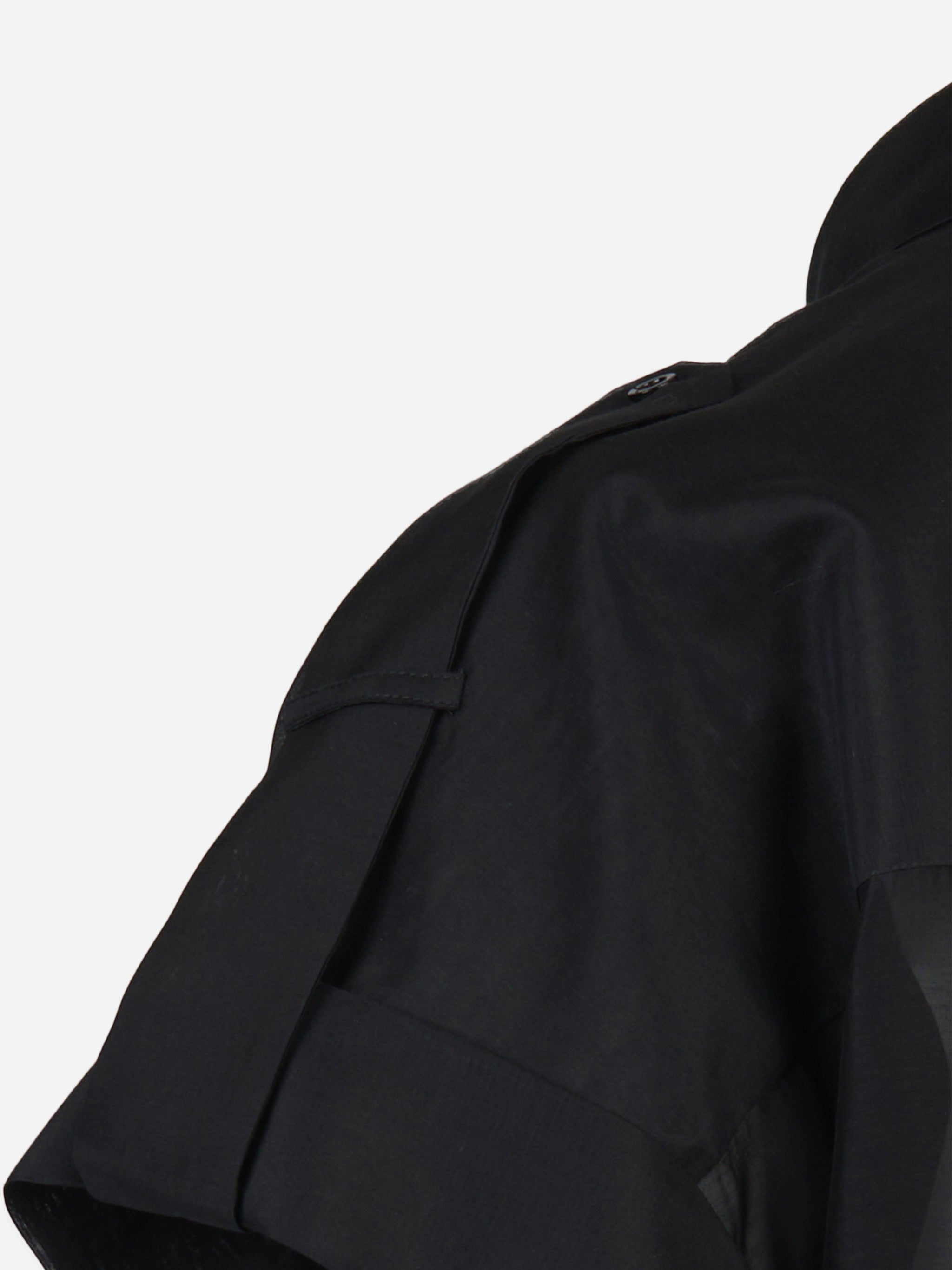 Camicia in organza di cotone e seta Nero
