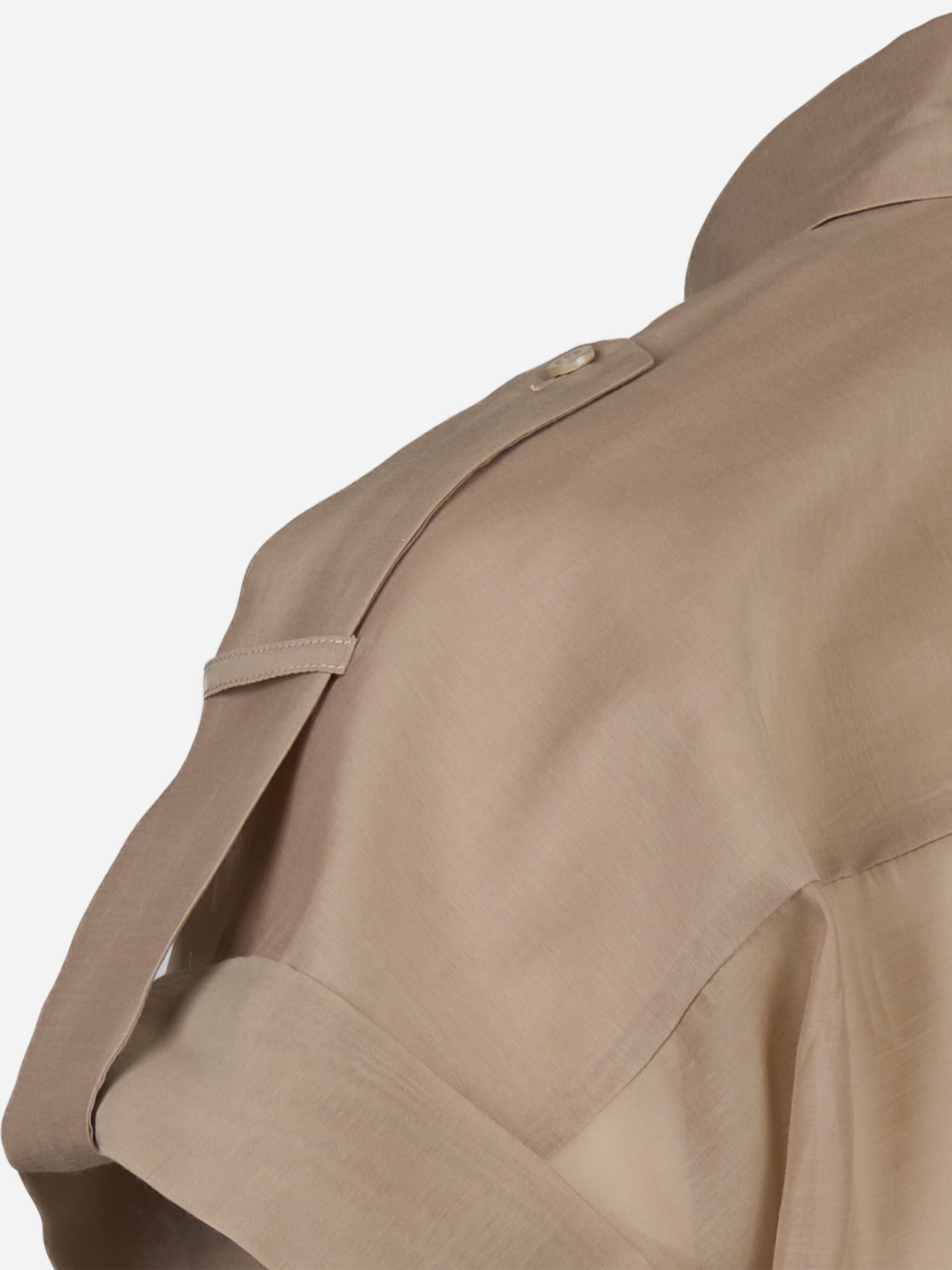 Camicia in organza di cotone e seta Beige