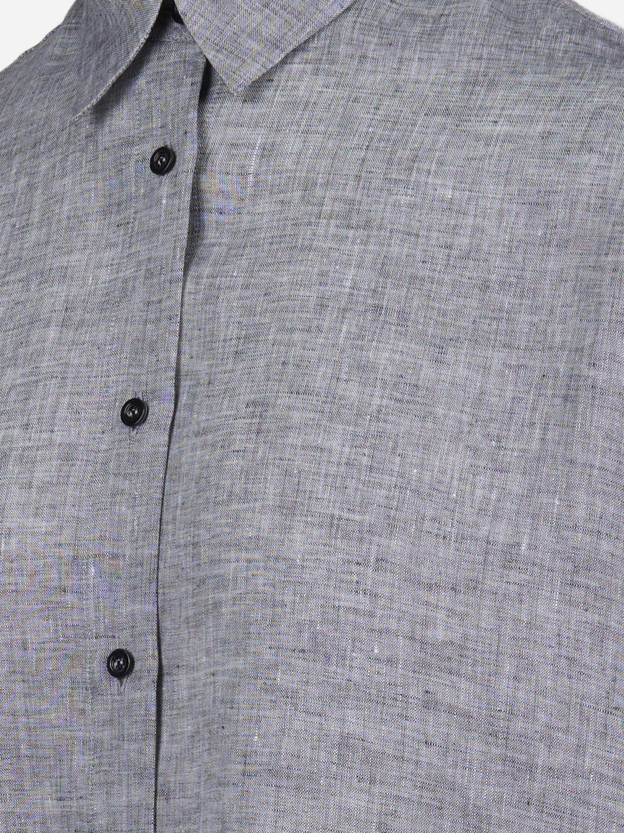 Abito camicia in tela di puro lino Grigio