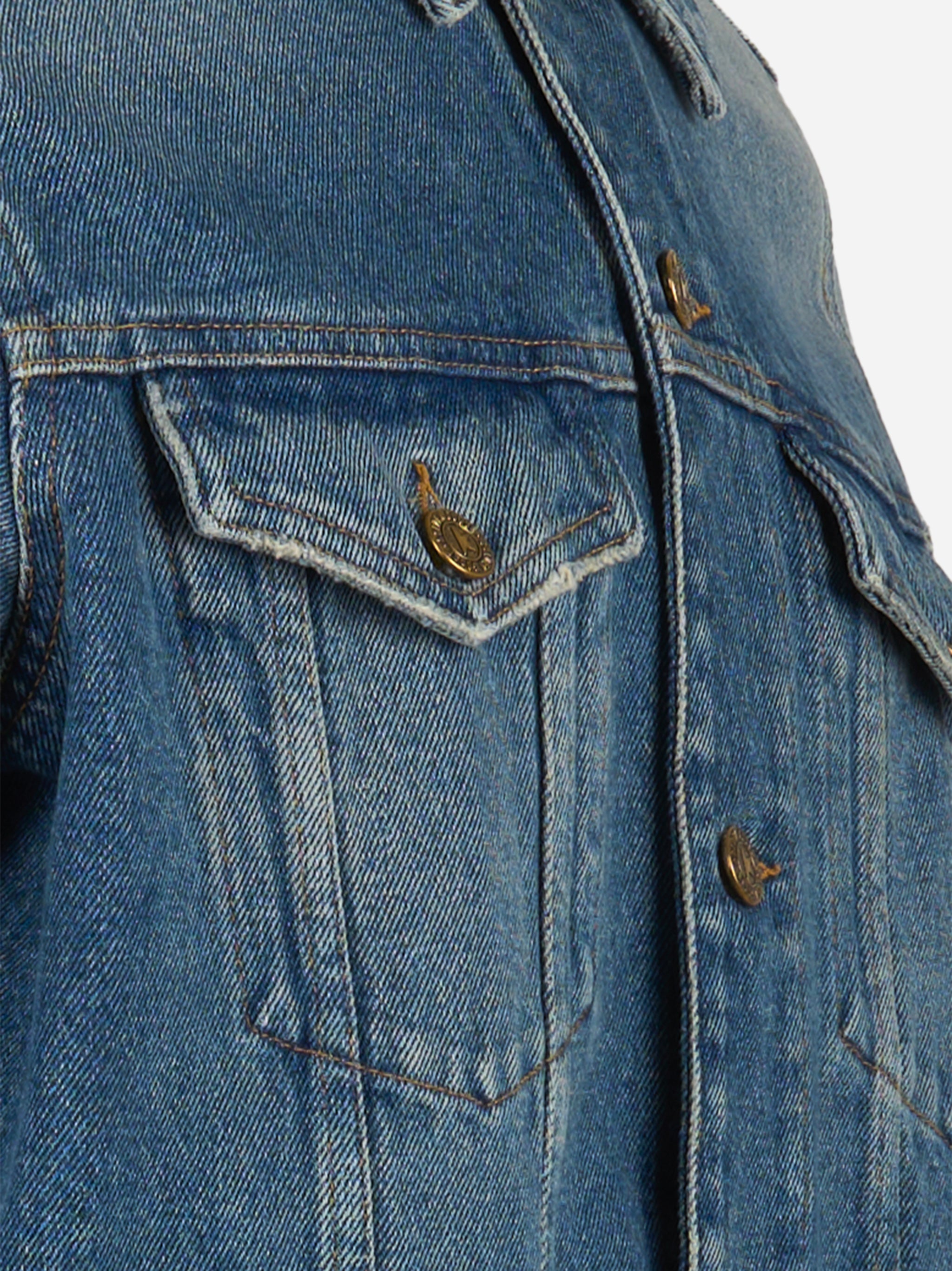 Giacca Golden m's regolare media in denim stone washed Blu