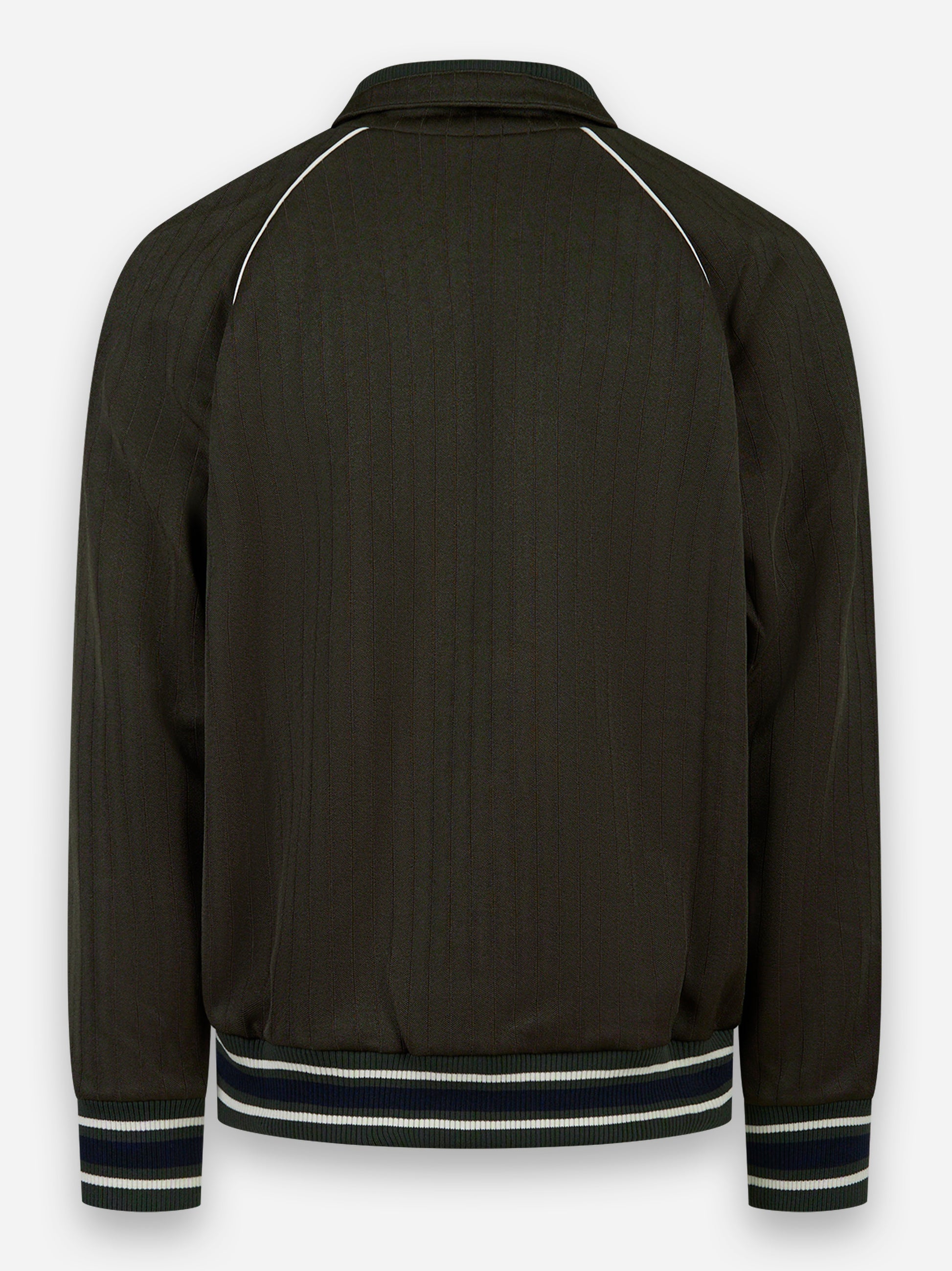 Felpa con zip da uomo di colore verde militare con logo bianco Verde