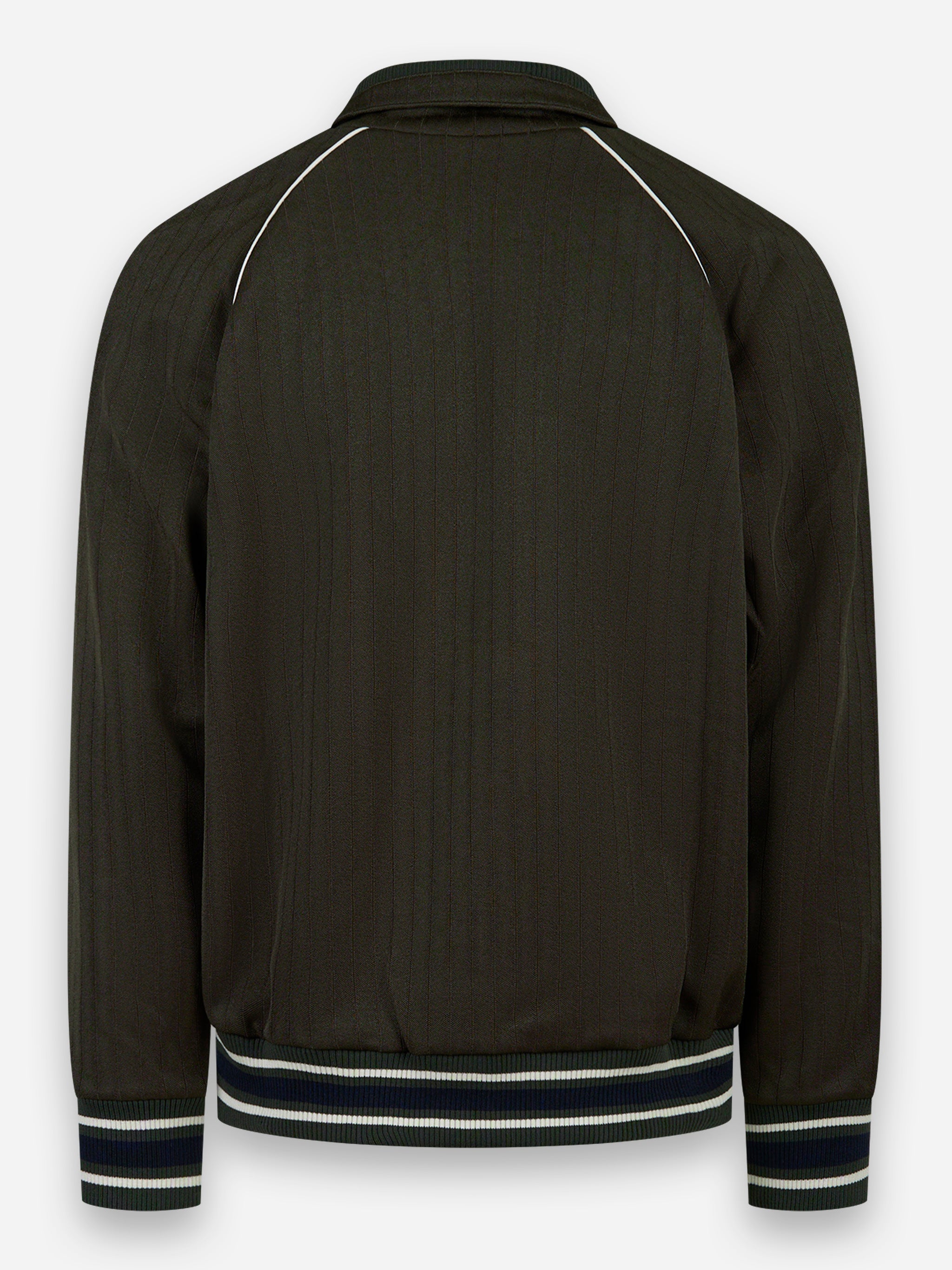 Felpa con zip da uomo di colore verde militare con logo bianco Verde