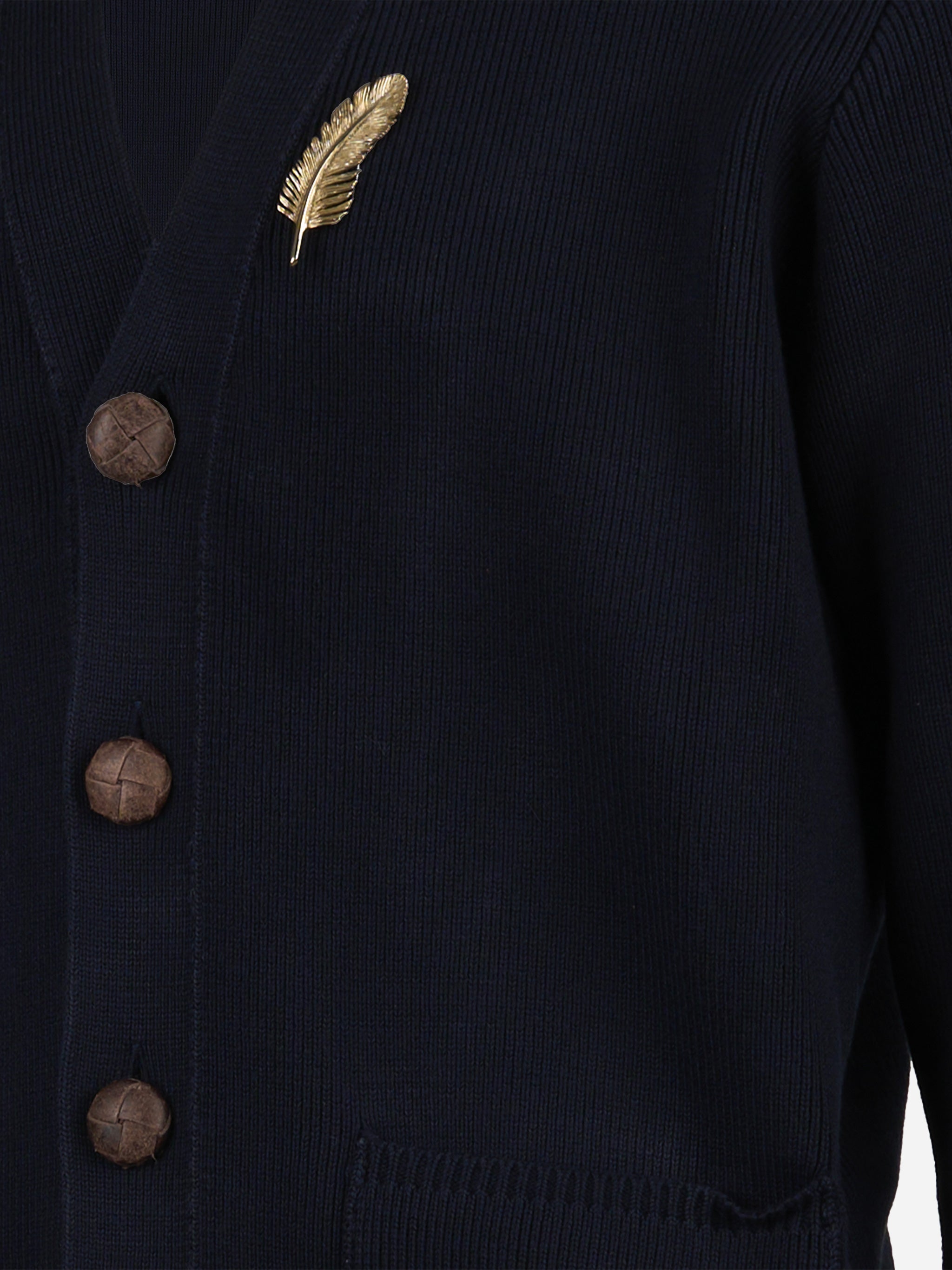 Cardigan
in cotone blu scuro dal trattamento distressed Blu