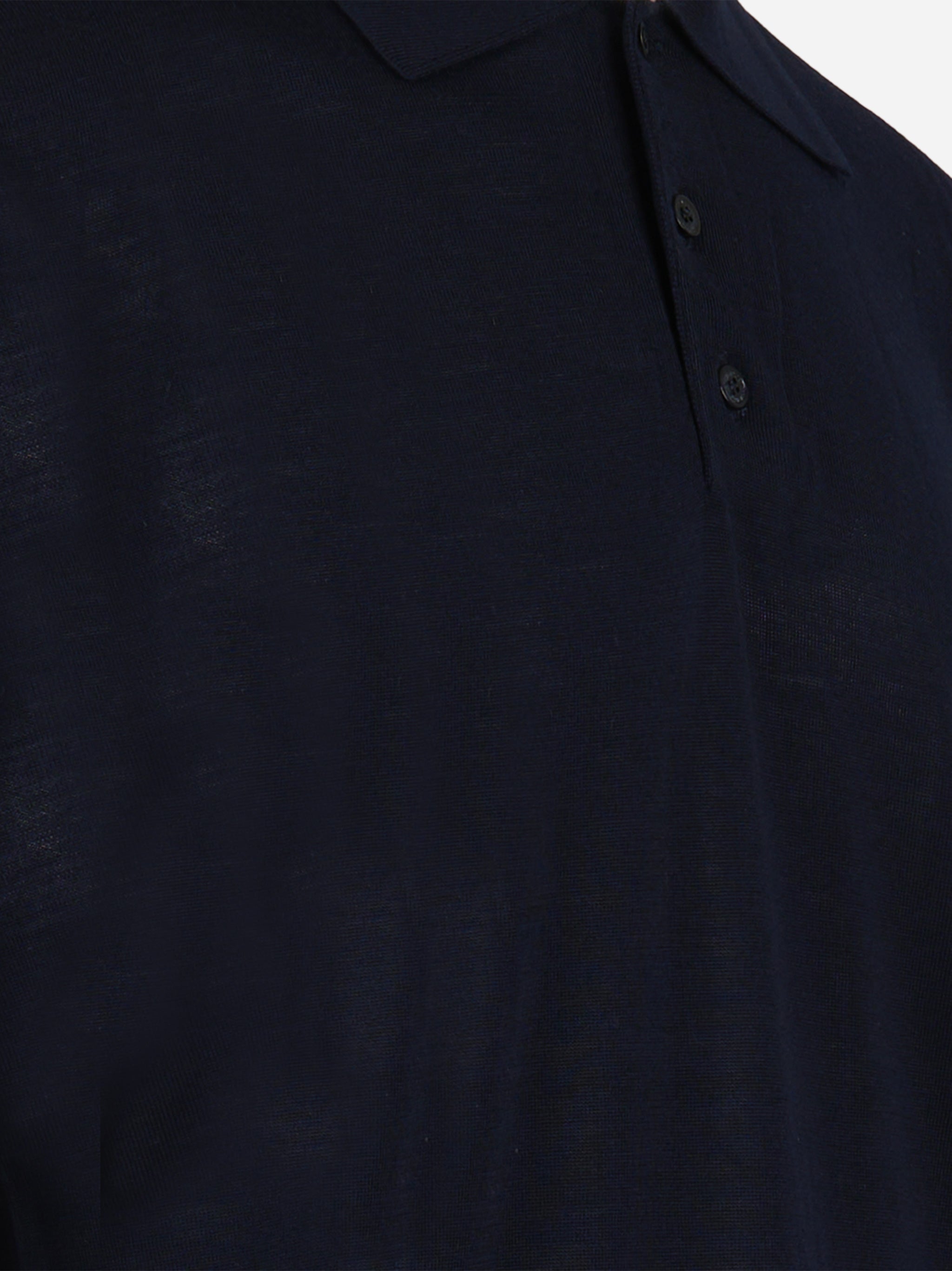 Polo manica corta in lana merinos Blu