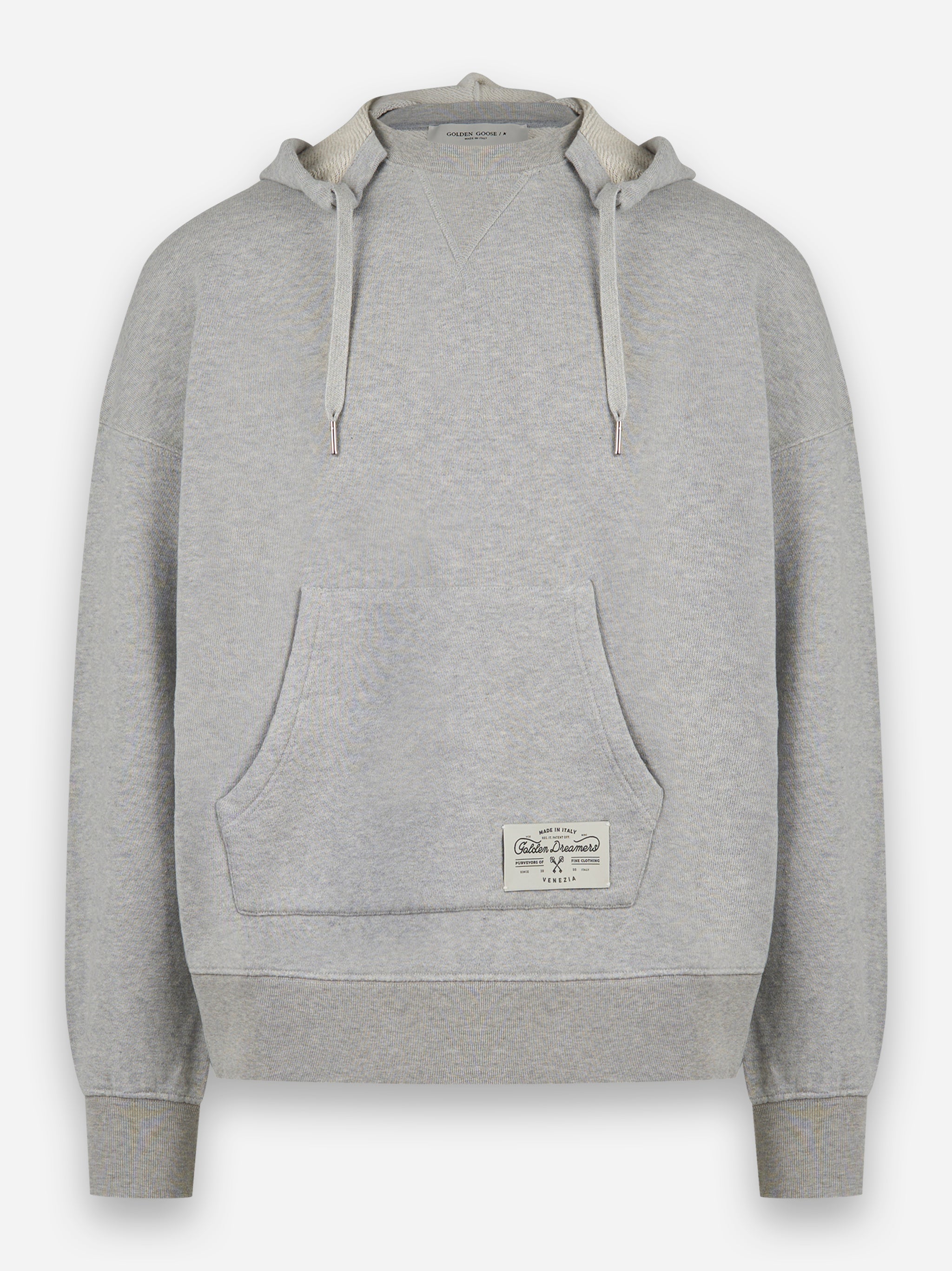 Felpa unisex in cotone con stampa sul retro e cappuccio Grigio