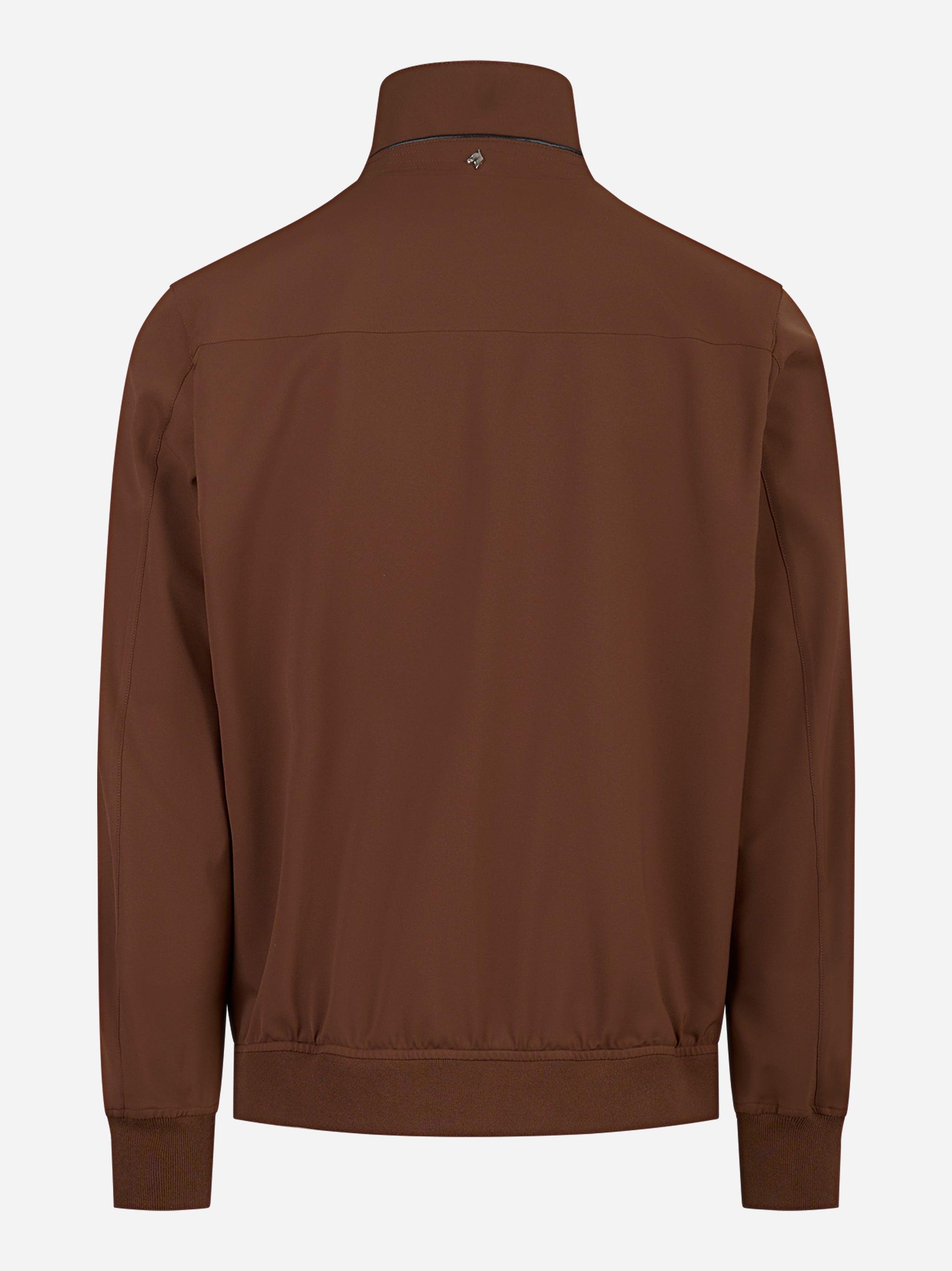Bomber in nylon stretch Marrone