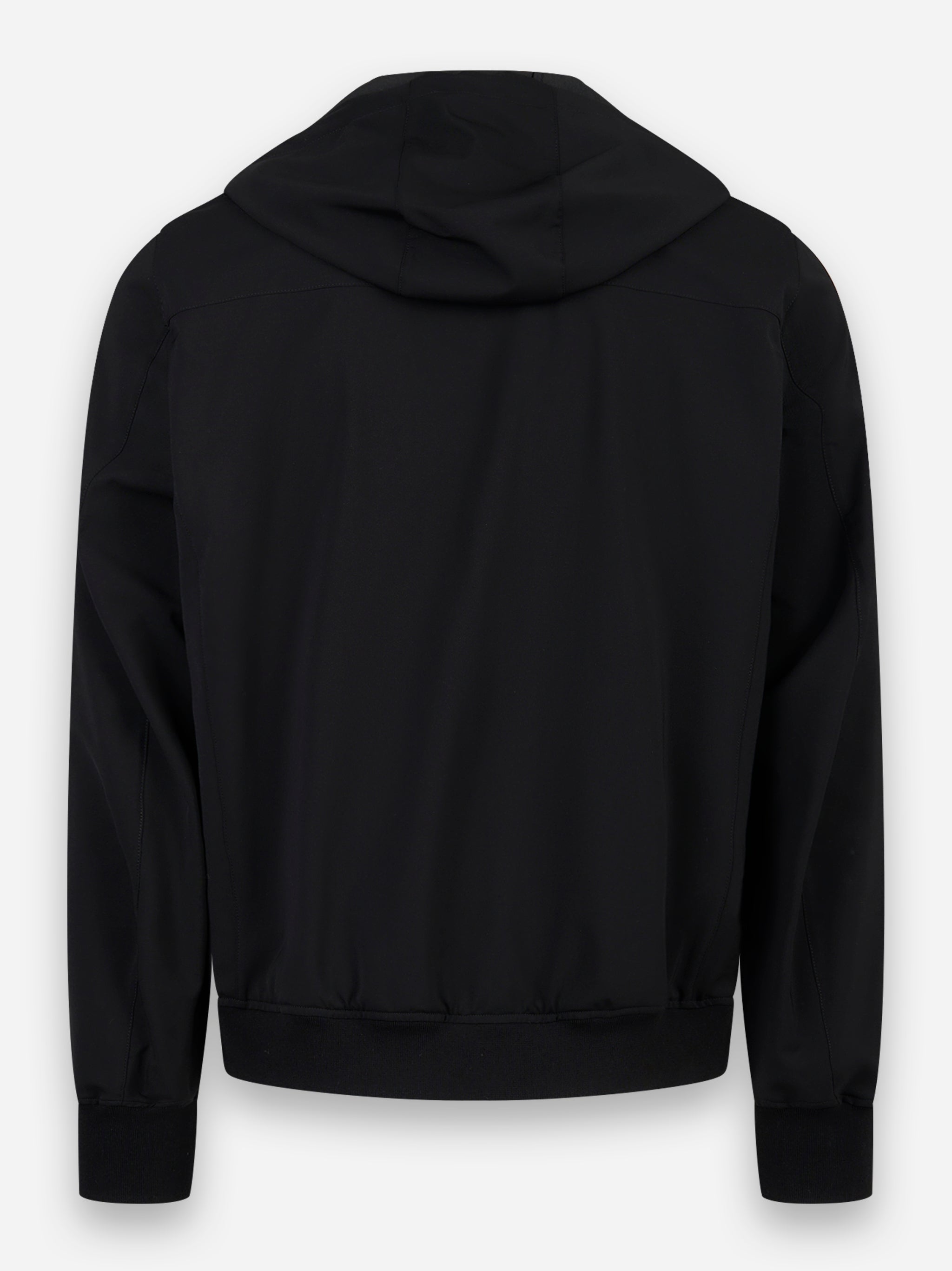 Giacca con cappuccio in nylon stretch Nero