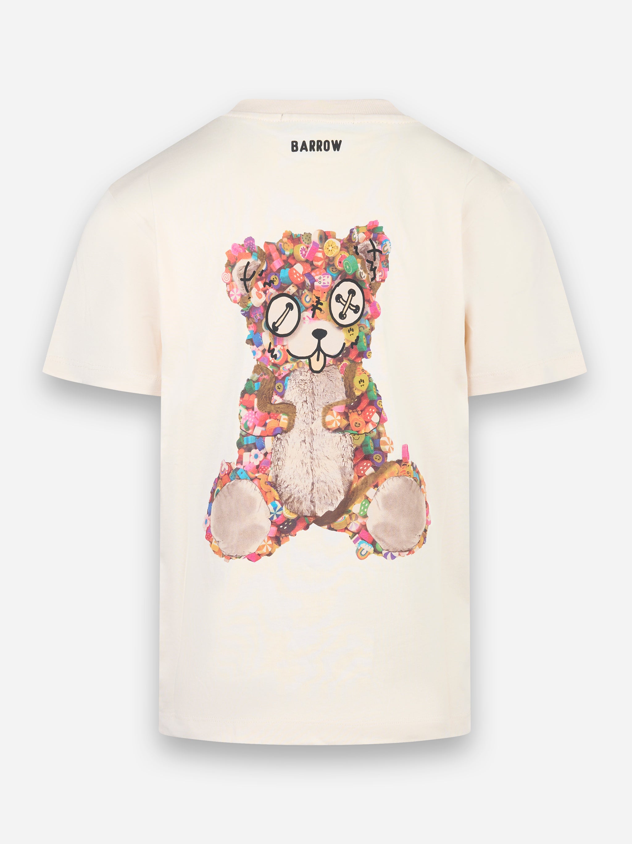 T-shirt con stampa logo Beige