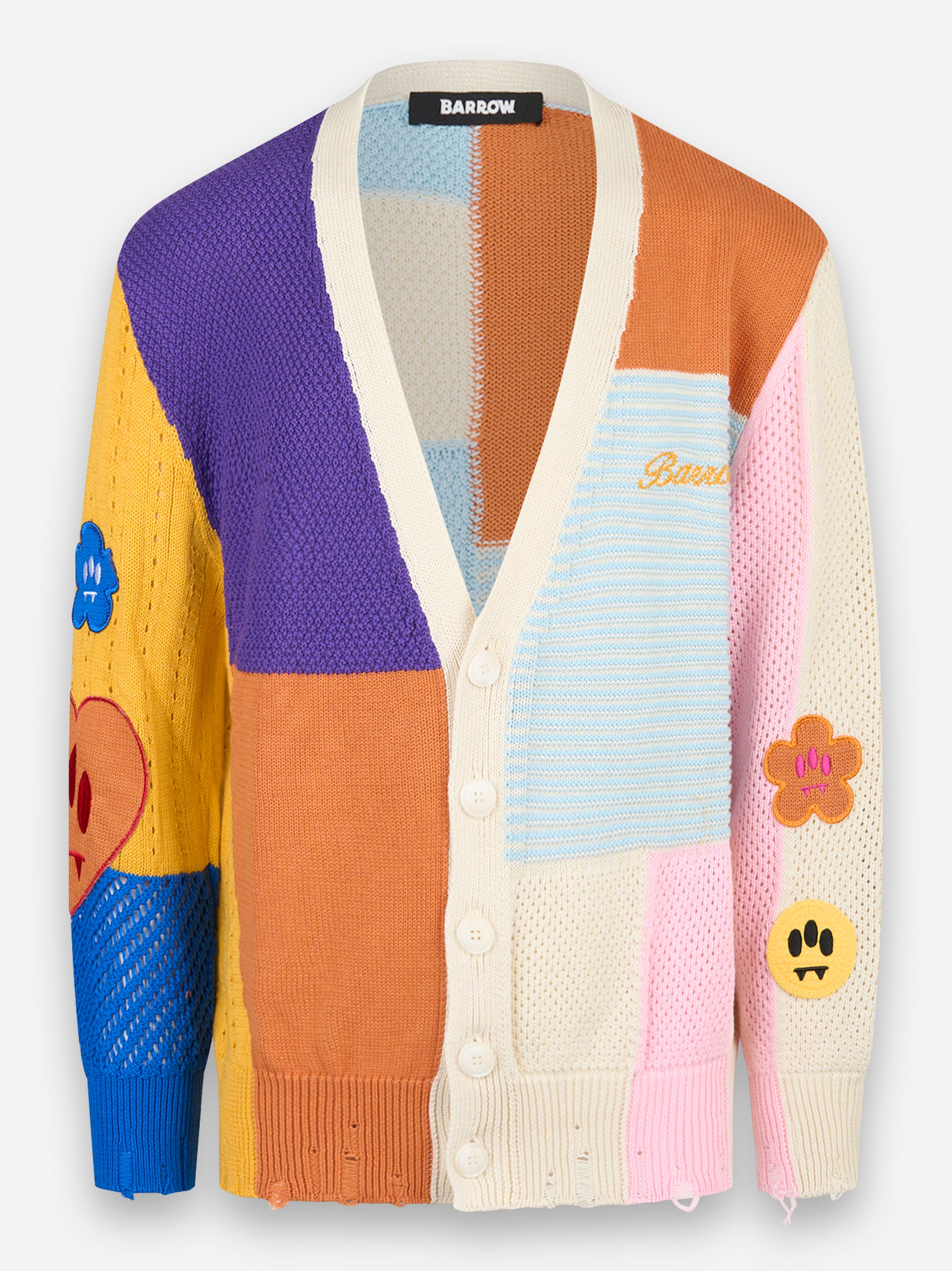 Cardigan patchwork Blu