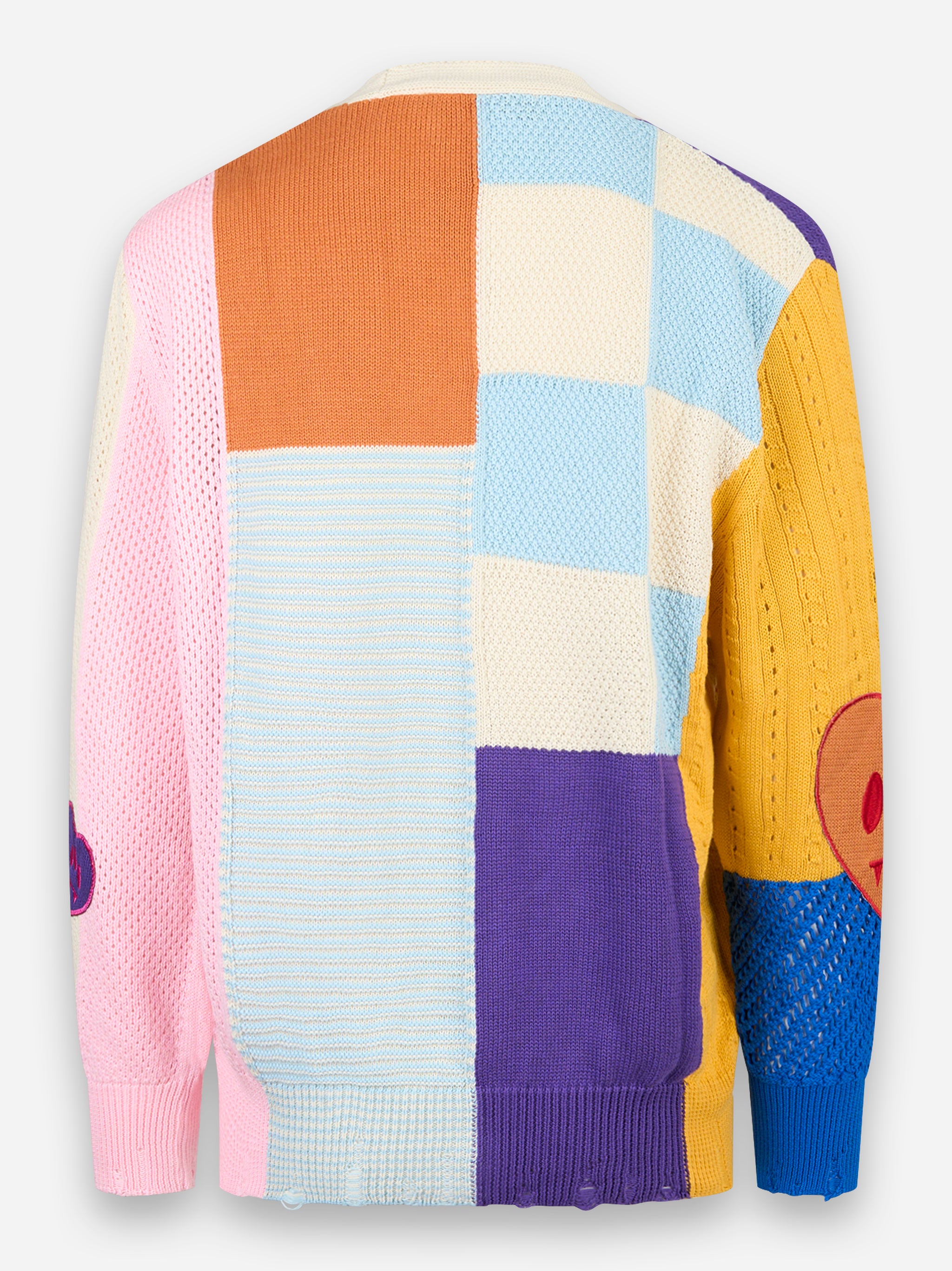 Cardigan patchwork Blu