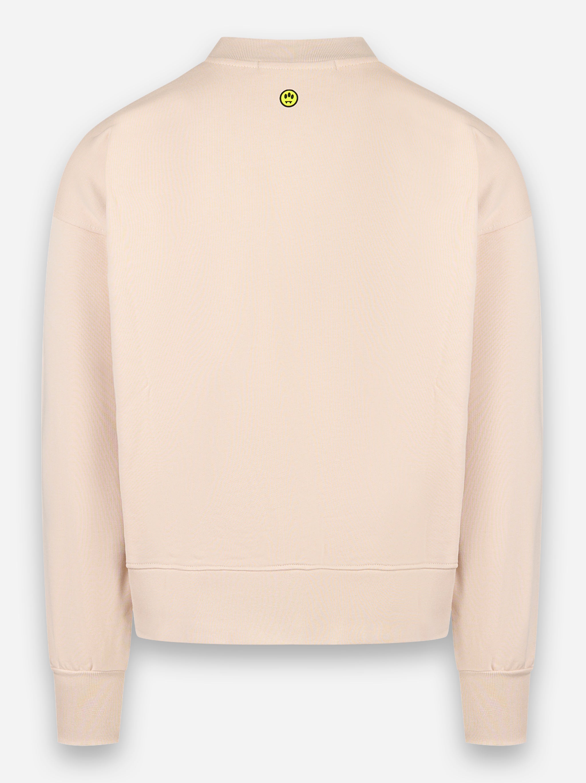 Felpa girocollo con stampa logo Beige