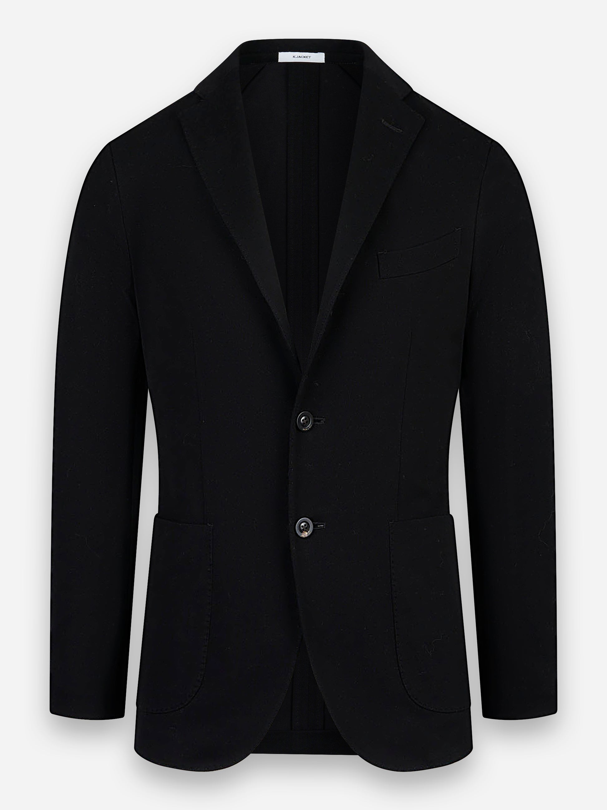 Jersey blazer with notched lapels and patch pockets Black