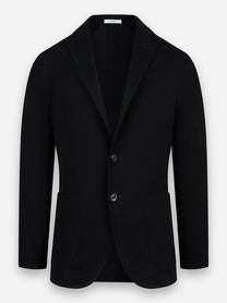 Jersey blazer with notched lapels and patch pockets Black