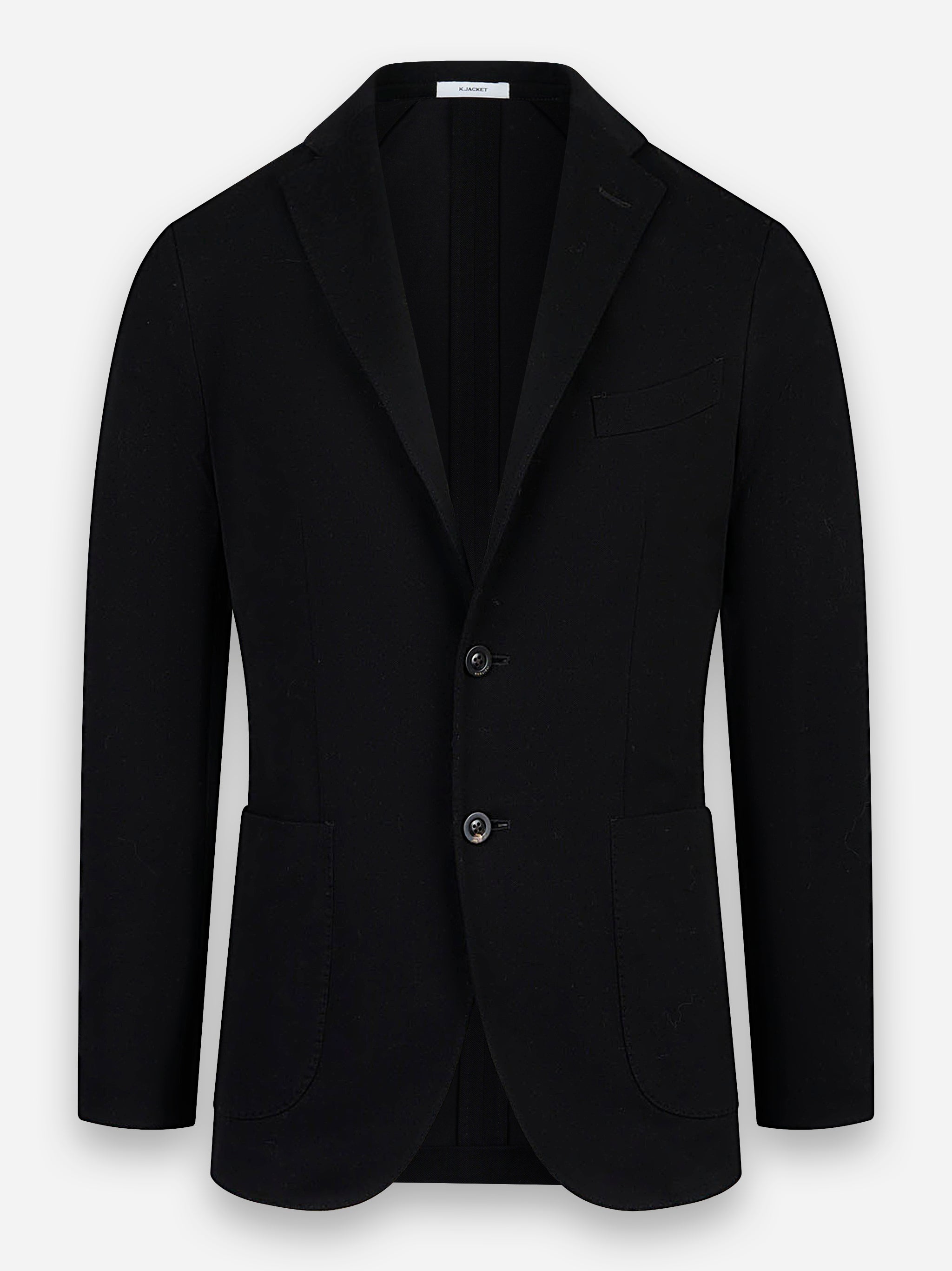 Blazer in jersey con rever a specchio e tasche a toppa Nero