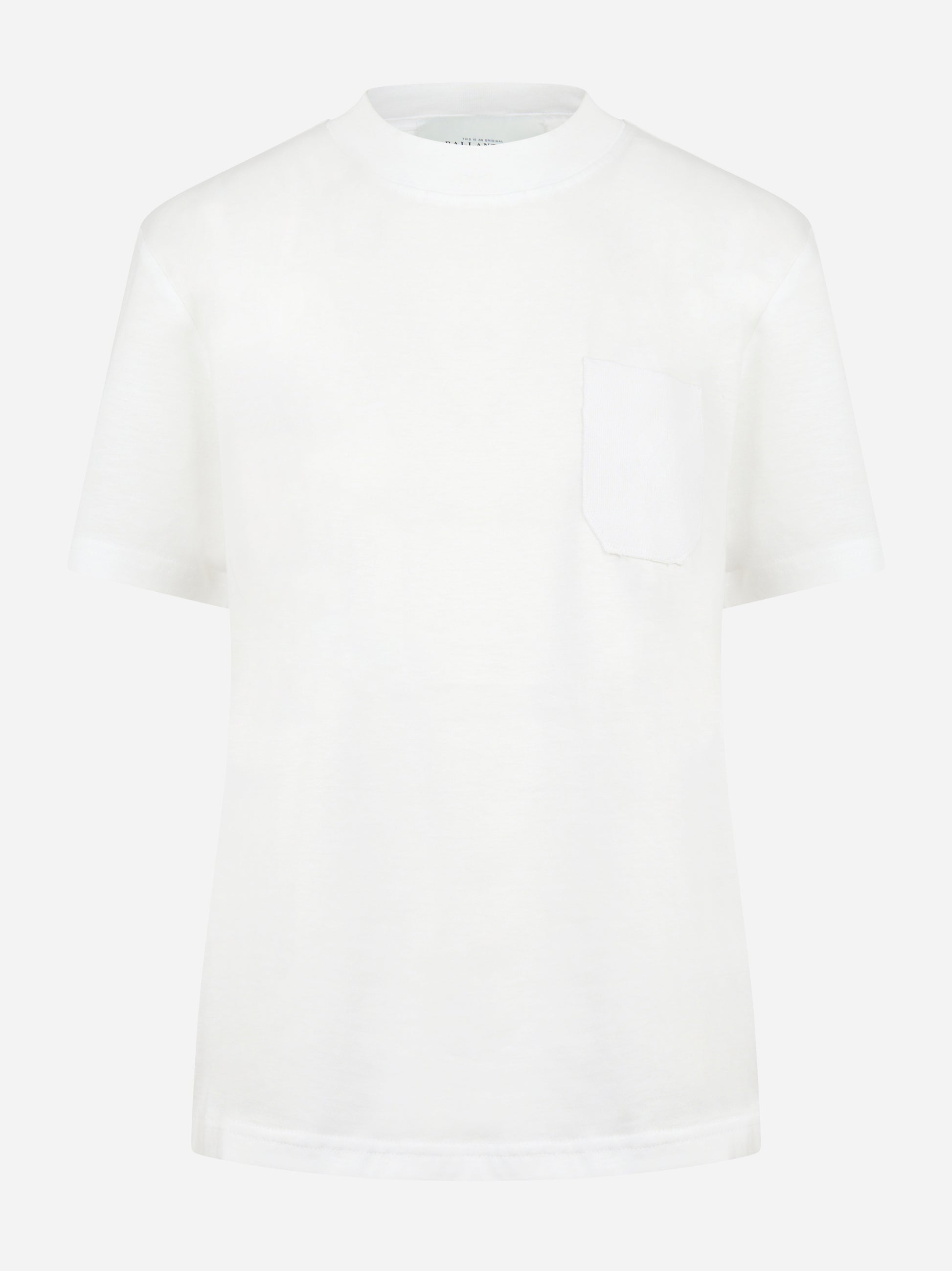 T-shirt in cotone bianco con taschino