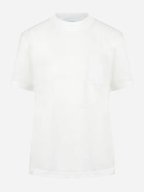 T-shirt in cotone bianco con taschino