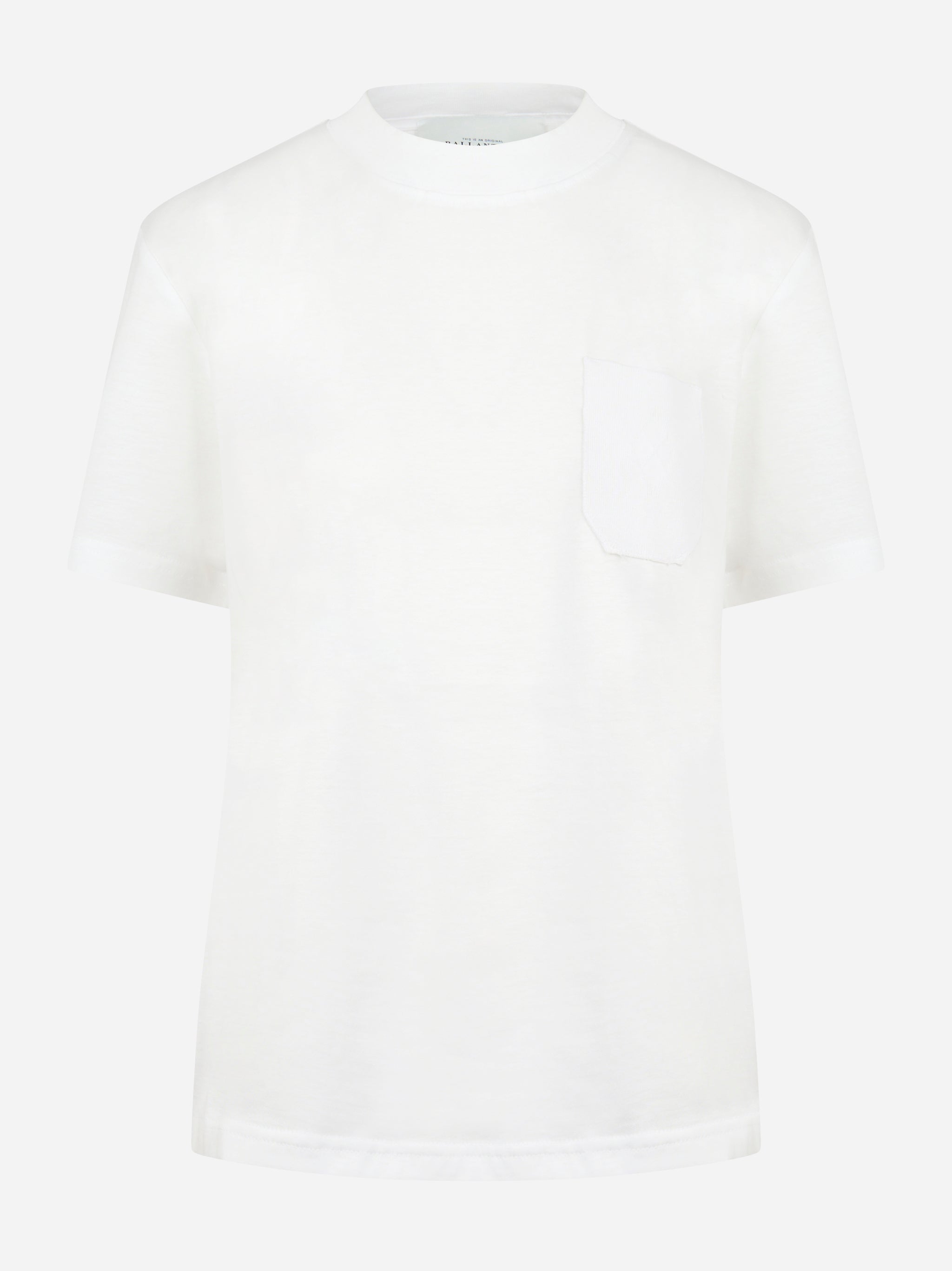 T-shirt in cotone bianco con taschino