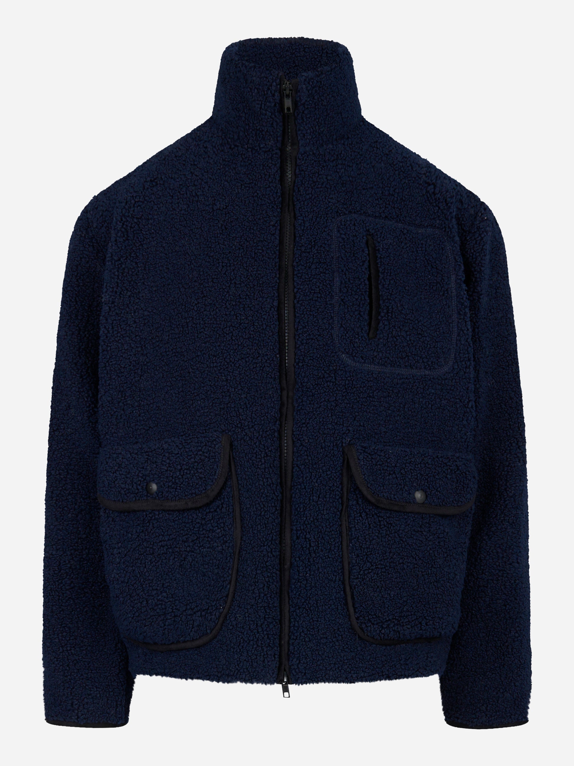 Giacca in teddy Blu