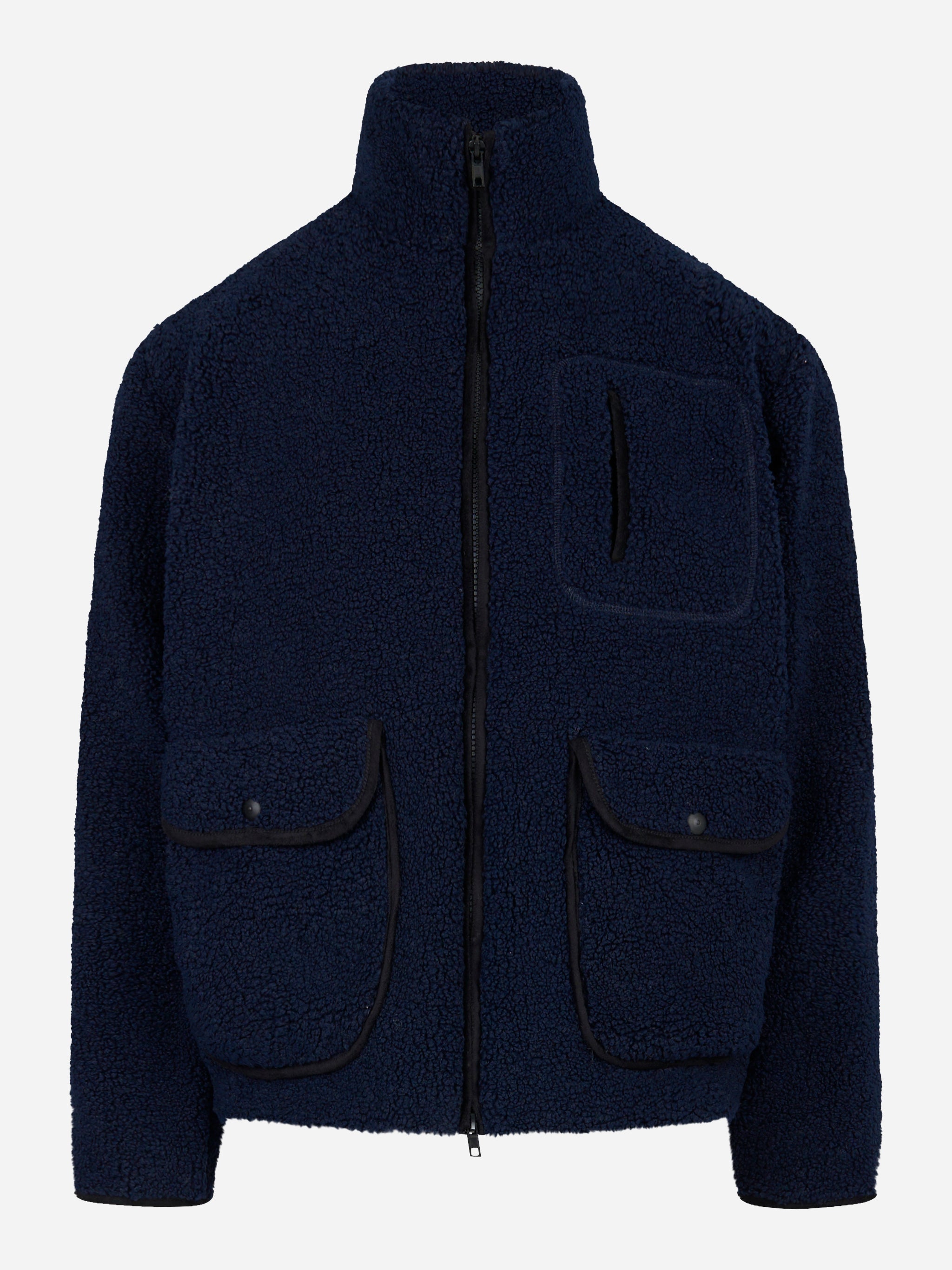 Giacca in teddy Blu