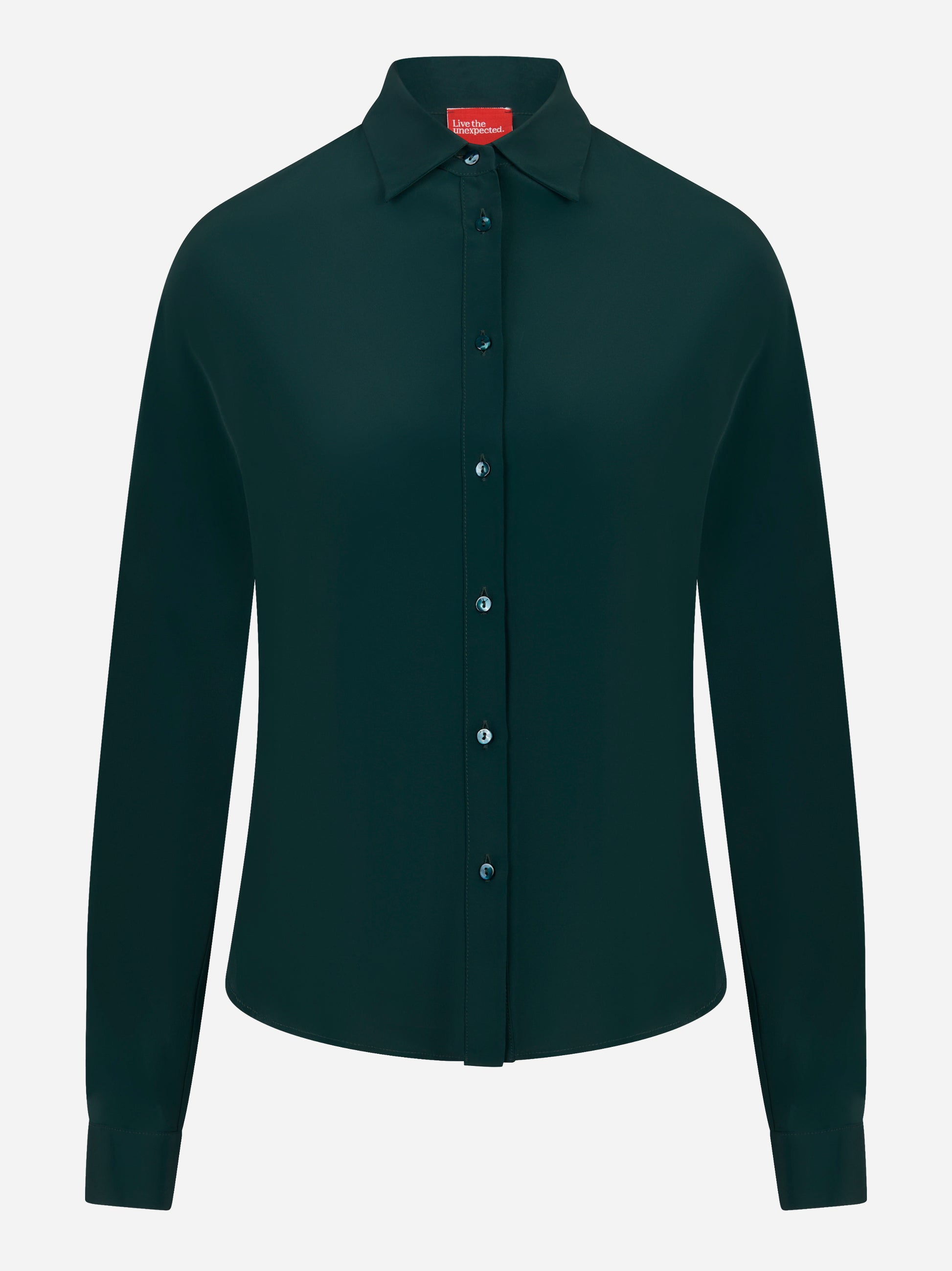Camicia verde in misto seta