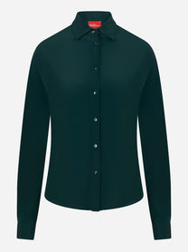 Camicia verde in misto seta