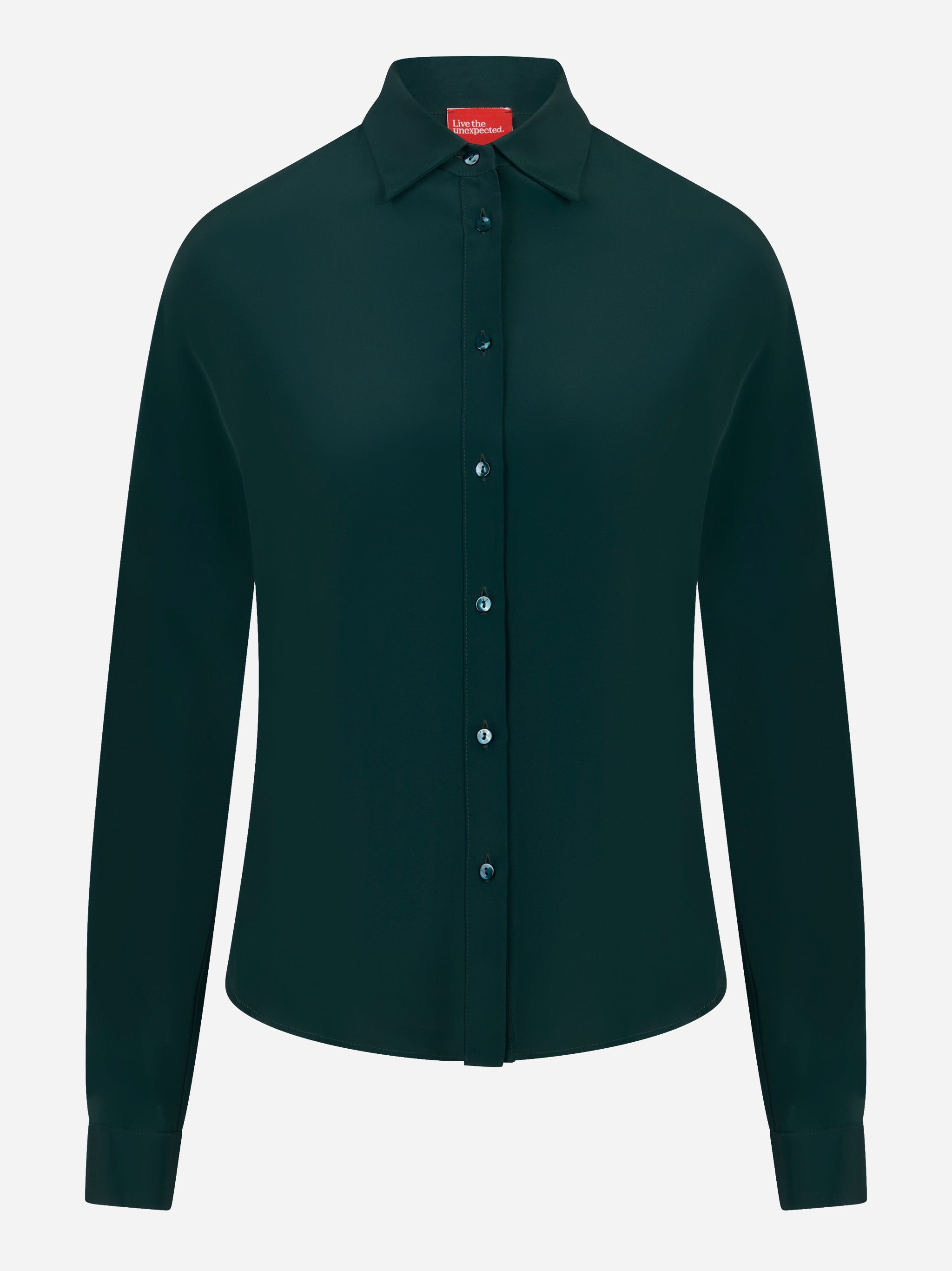 Camicia verde in misto seta