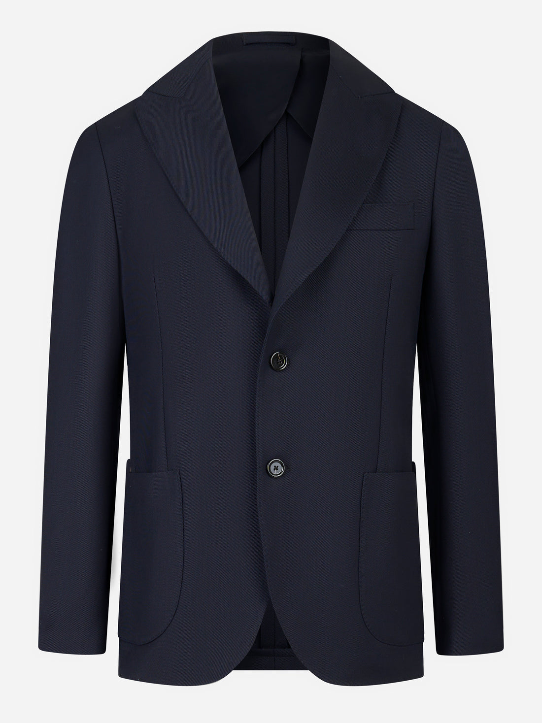Blazer monopetto con rever a lancia Blu