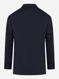 Blazer monopetto con rever a lancia Blu