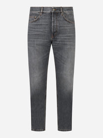 Jeans carrott fit in denim fermo grigio