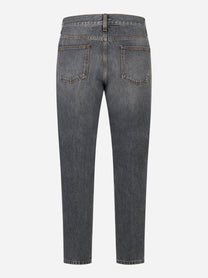 Jeans carrott fit in denim fermo grigio