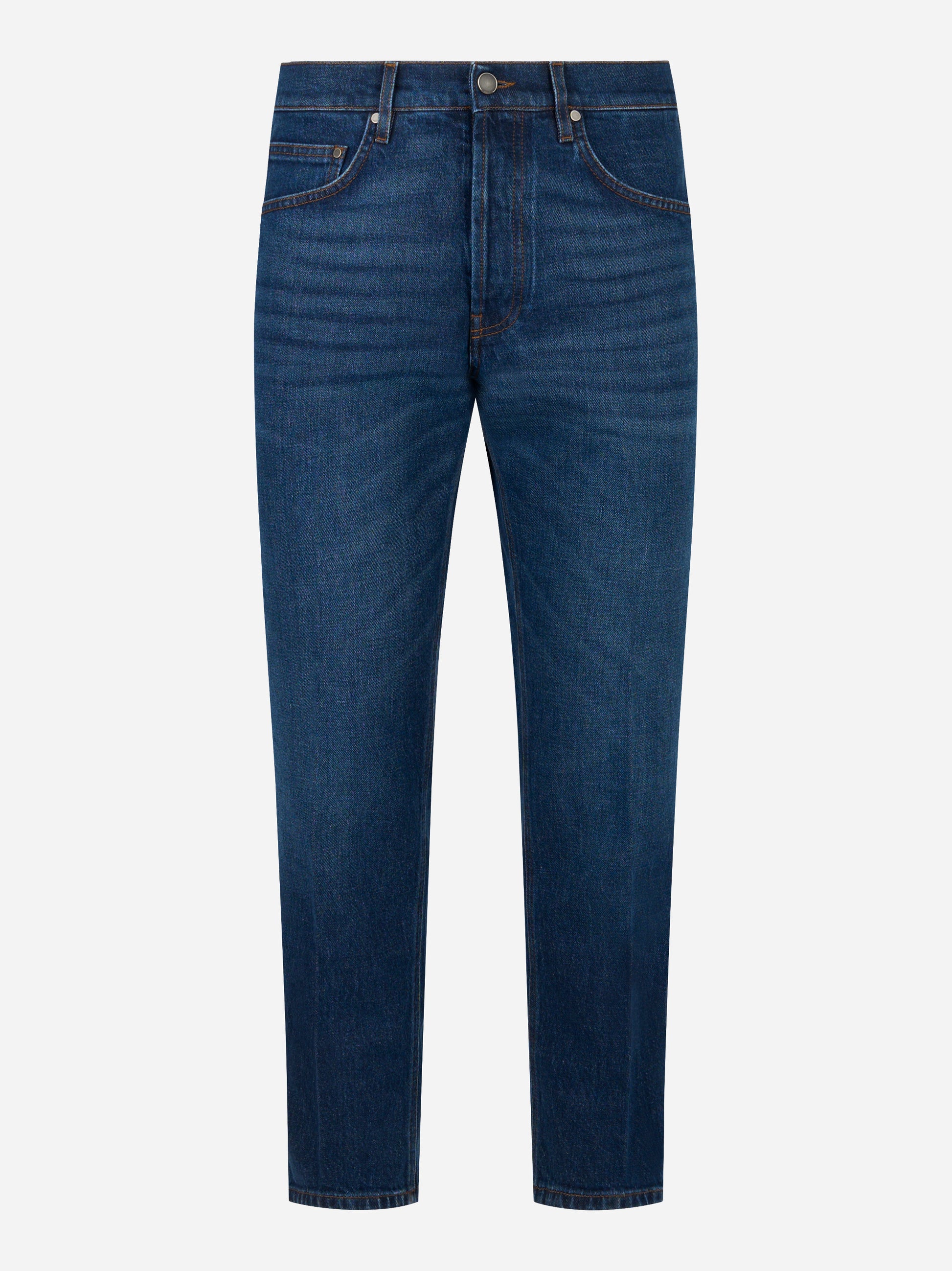 Jeans carrott fit in denim fermo blu