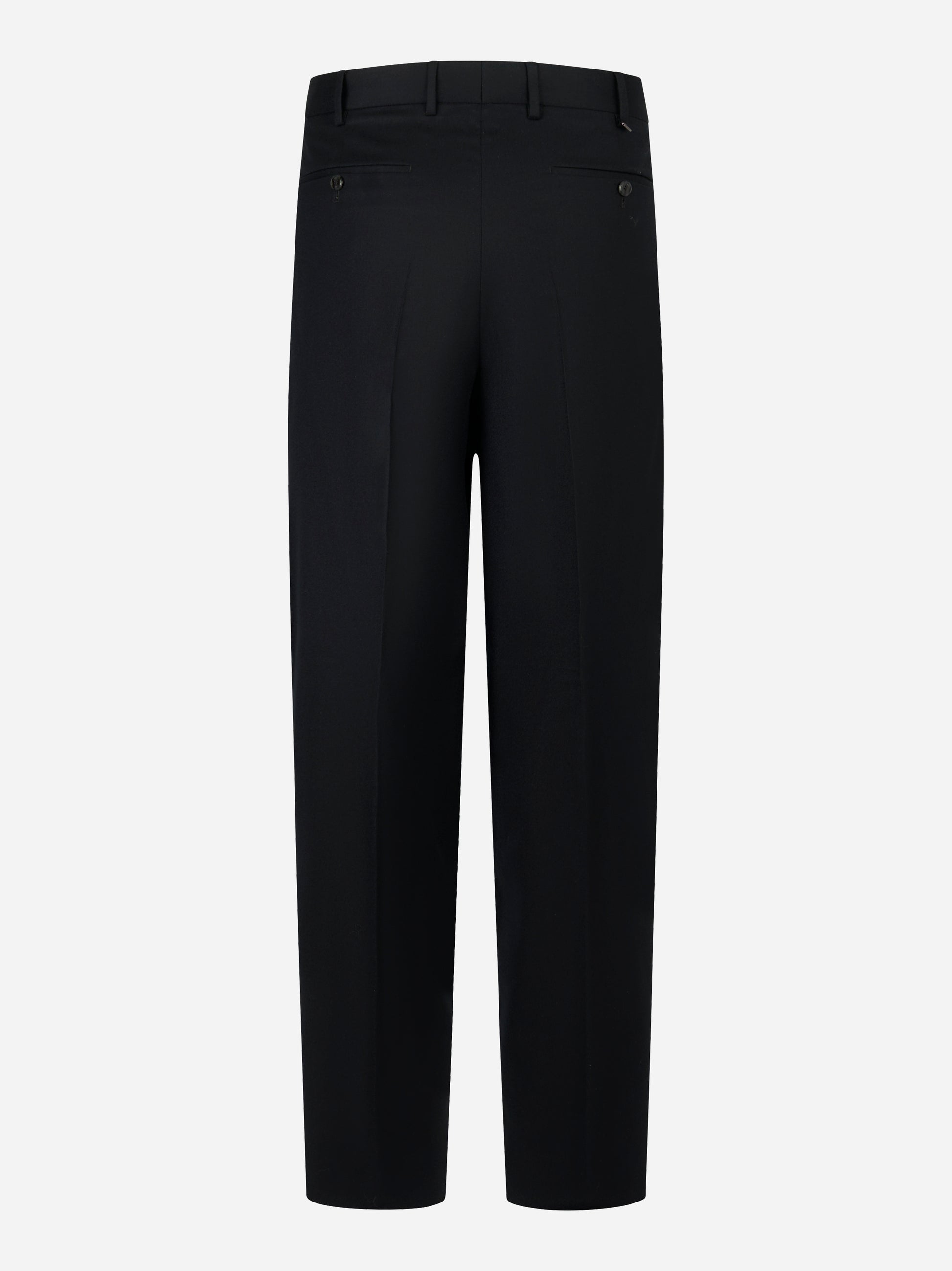 Pantalone nero wide loose fit in flanella stretch