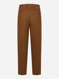 Pantalone loose fit Wide in cotone marrone