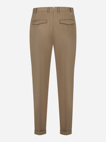 Pantalone Master slim fit in fresco lana stretch beige