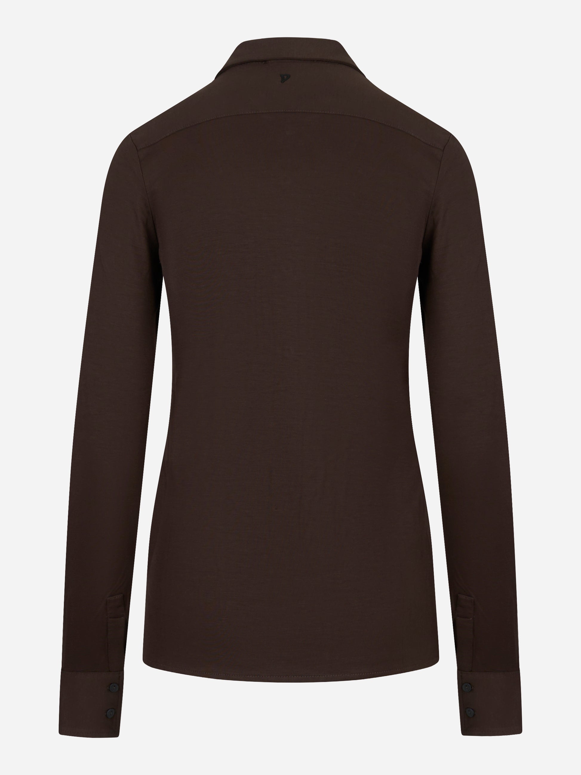 Camicia marrone in jersey di viscosa