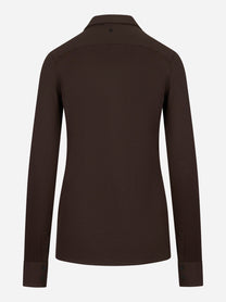 Camicia marrone in jersey di viscosa