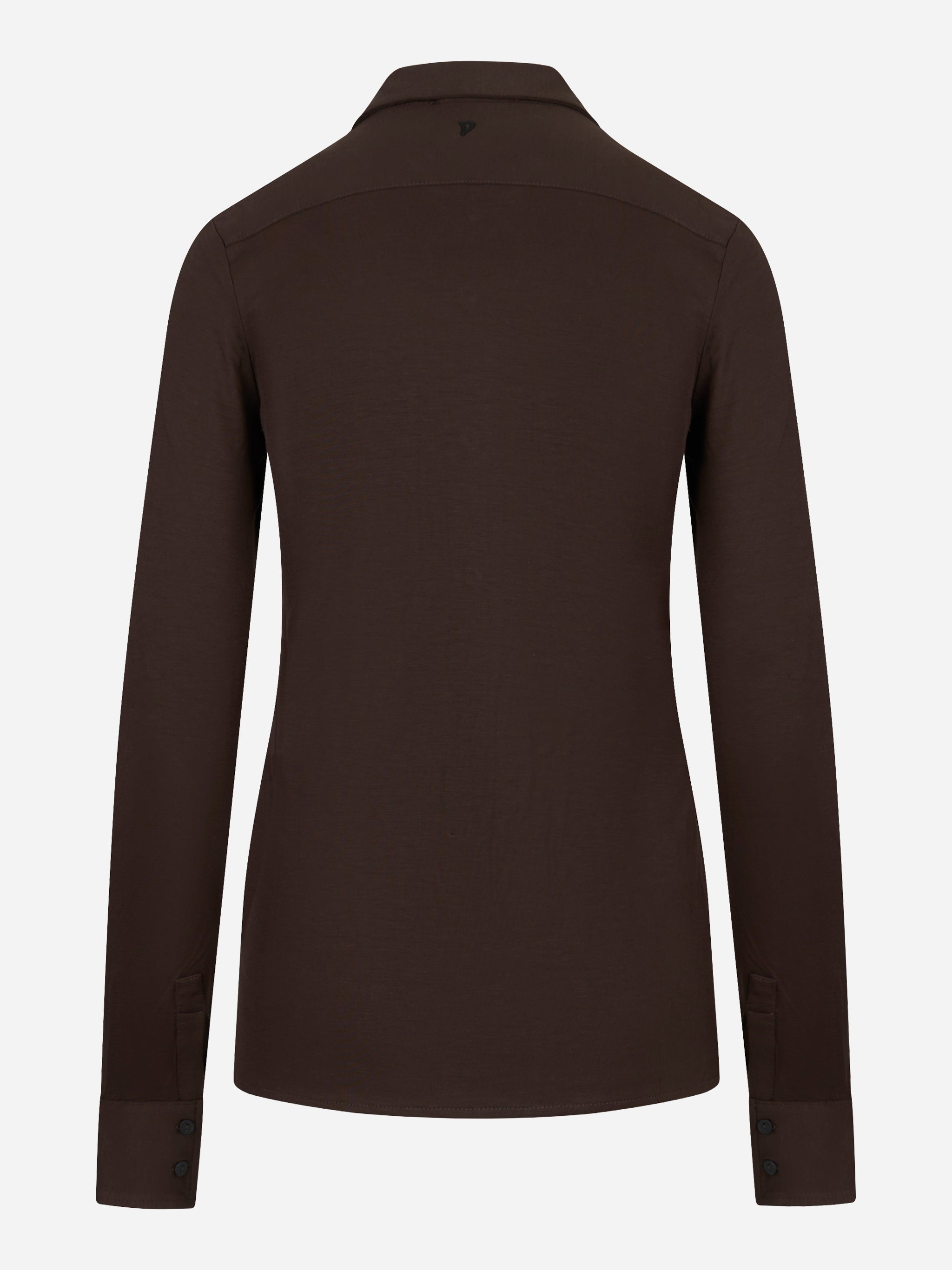 Camicia marrone in jersey di viscosa