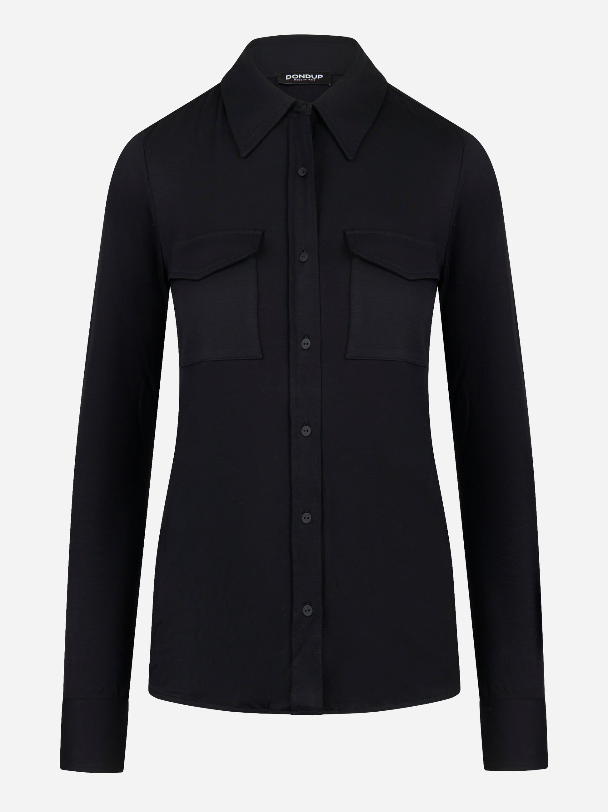 Camicia in jersey di viscosa nera
