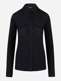 Camicia in jersey di viscosa nera