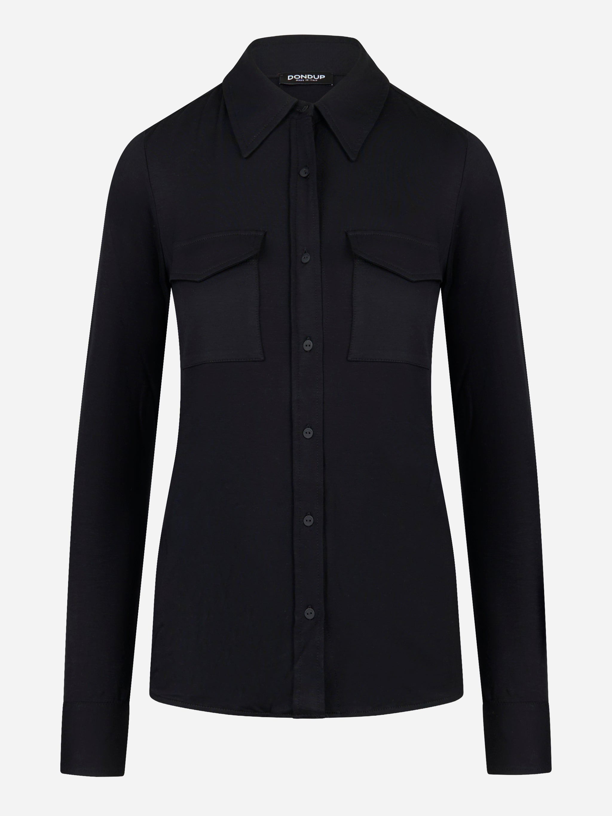 Camicia in jersey di viscosa nera