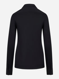 Camicia in jersey di viscosa nera
