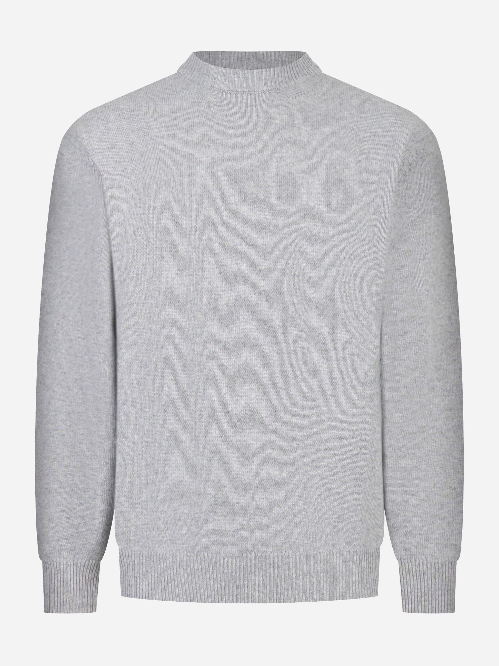 Maglia grigia girocollo in lana cashmere