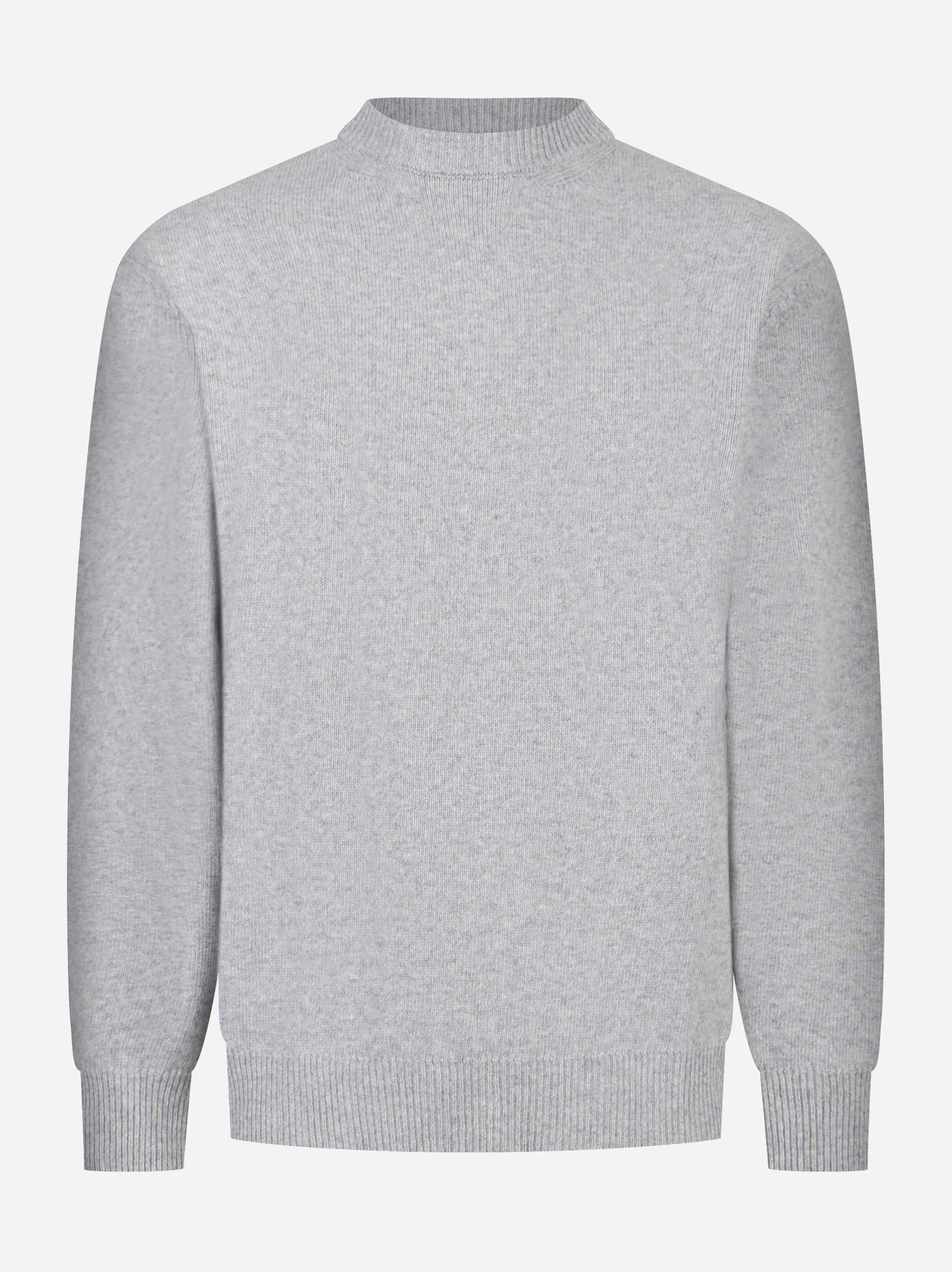 Maglia grigia girocollo in lana cashmere