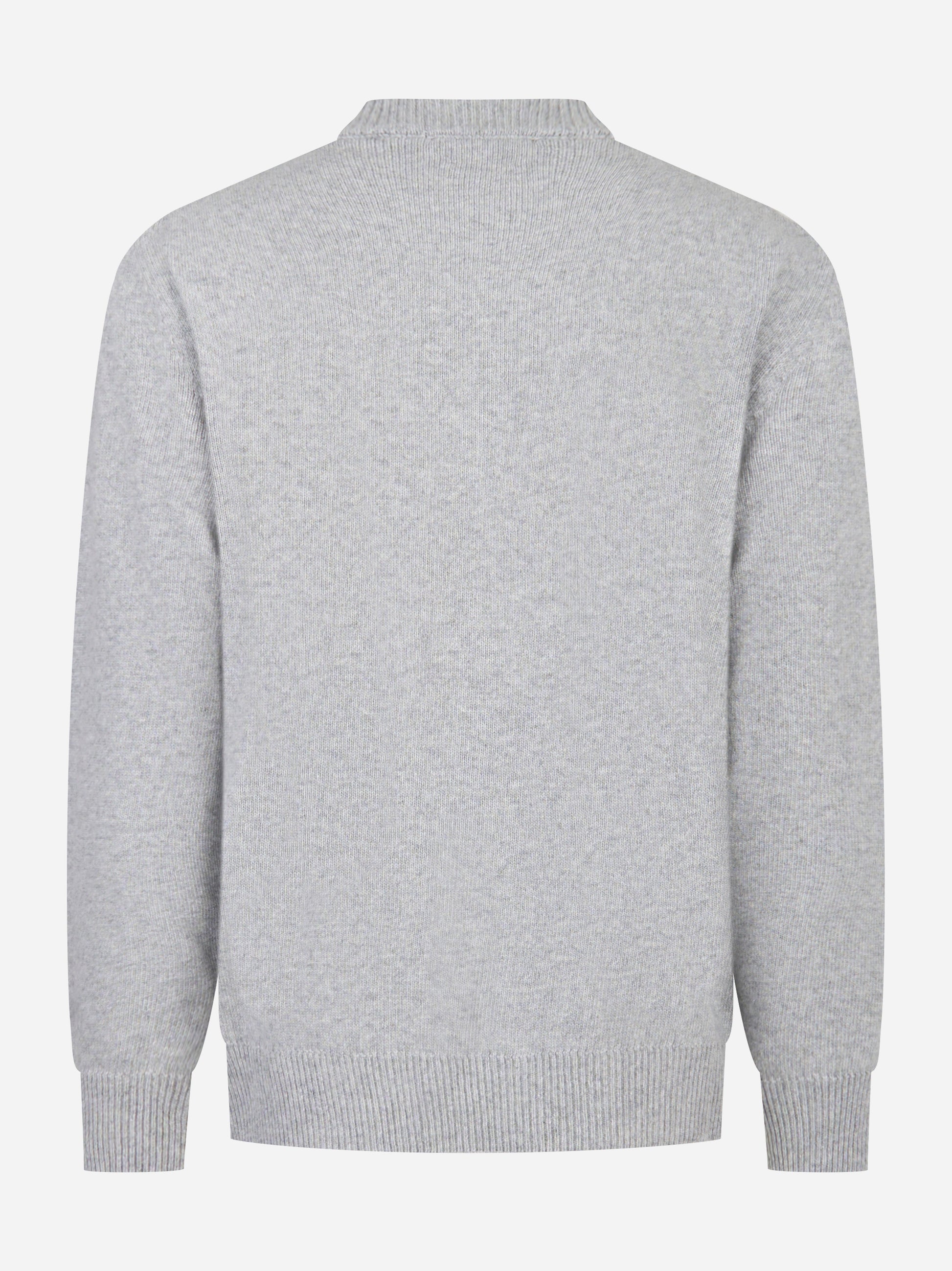 Maglia grigia girocollo in lana cashmere