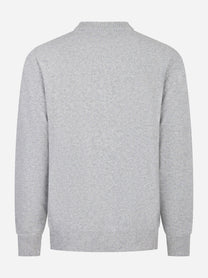 Maglia grigia girocollo in lana cashmere