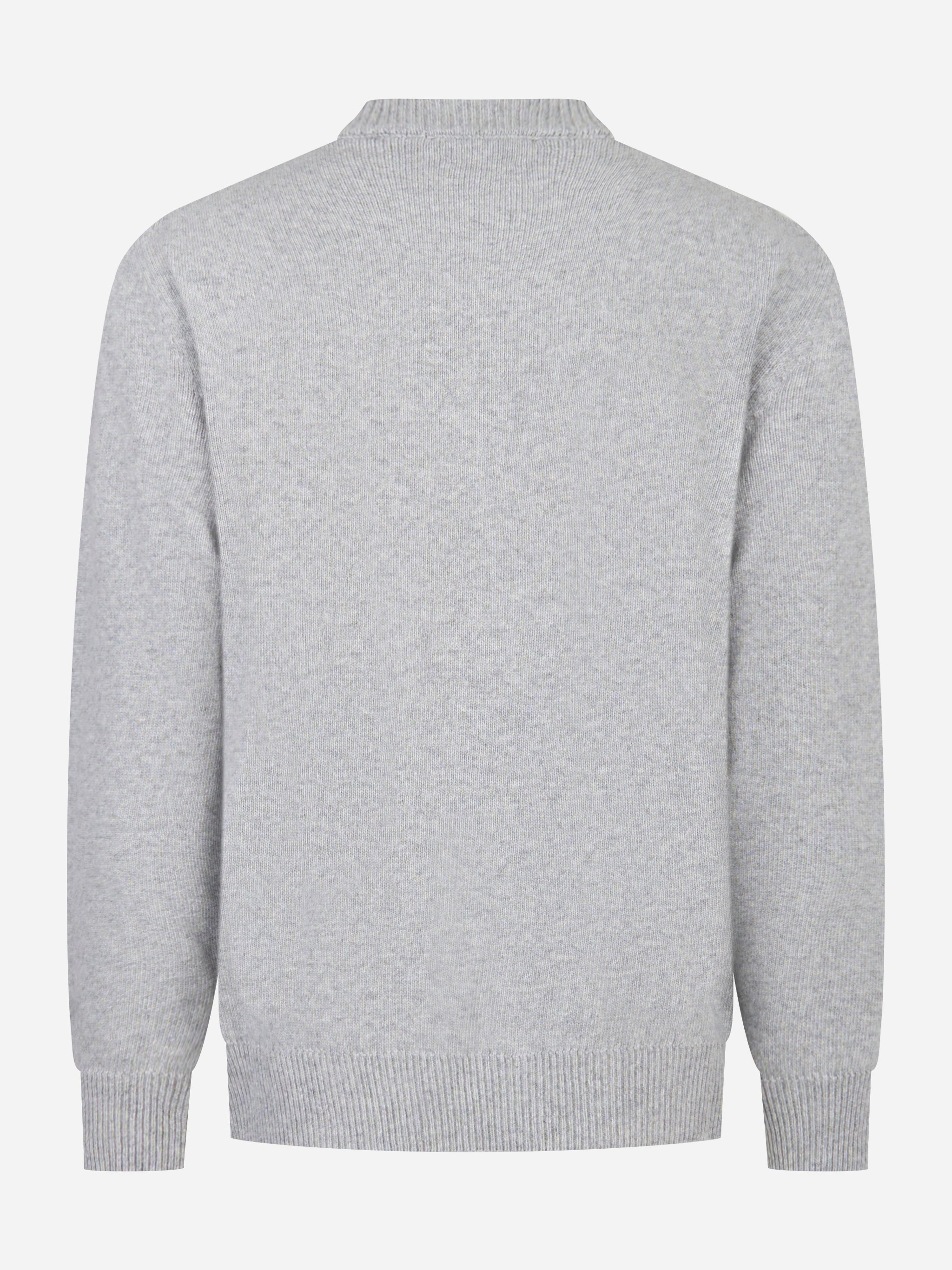 Maglia grigia girocollo in lana cashmere