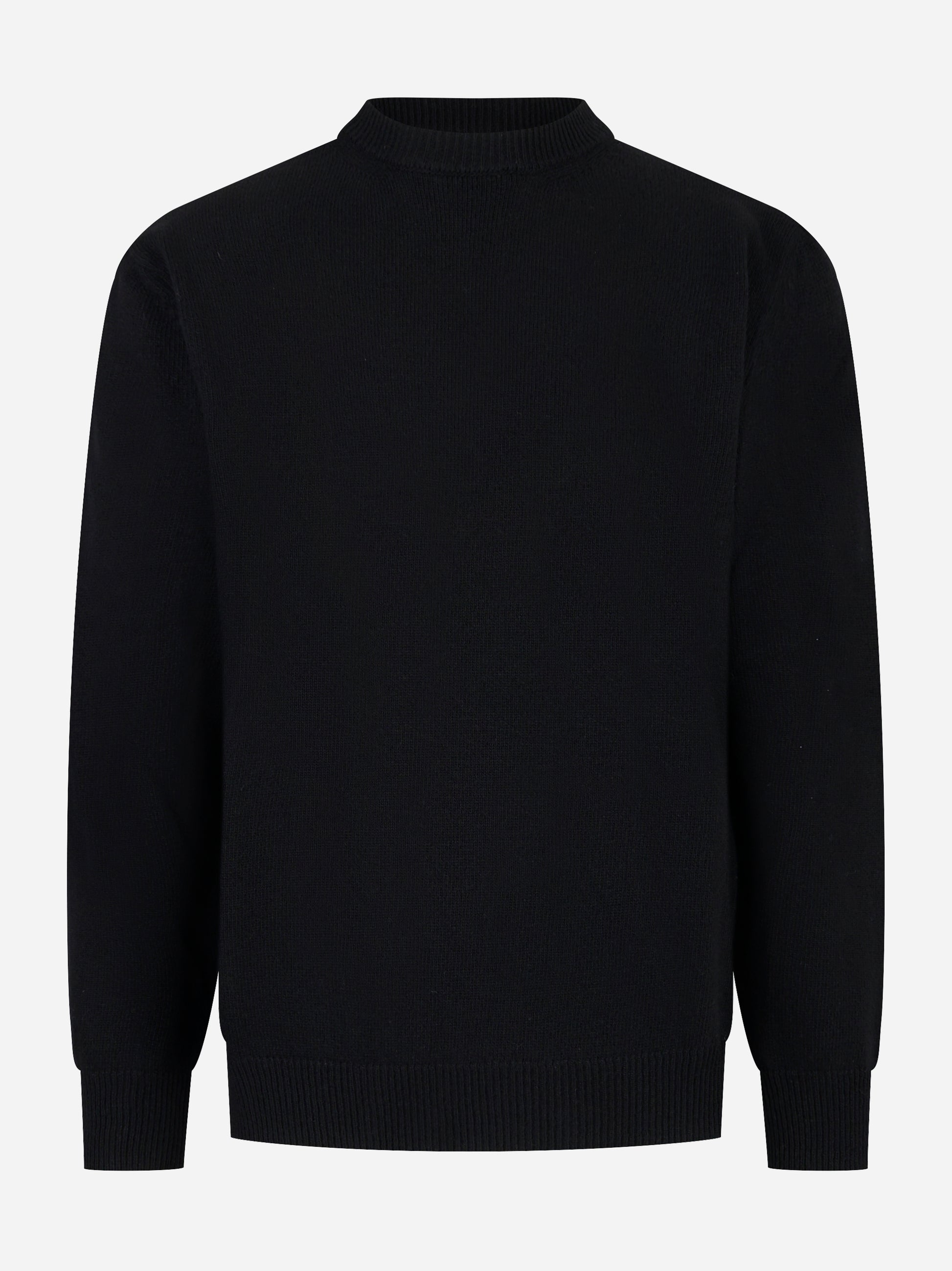 Maglia nera girocollo in lana cashmere