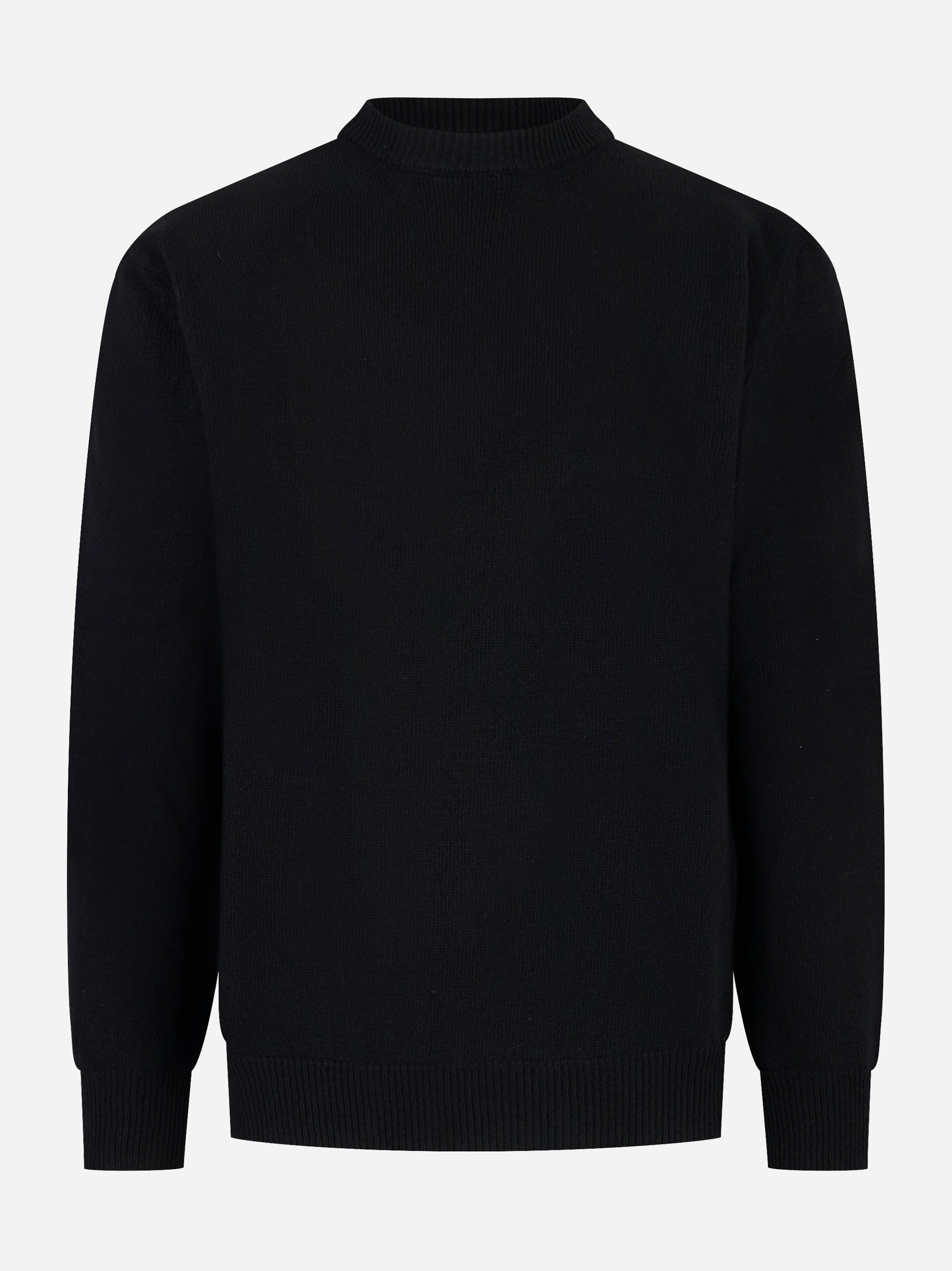 Maglia nera girocollo in lana cashmere