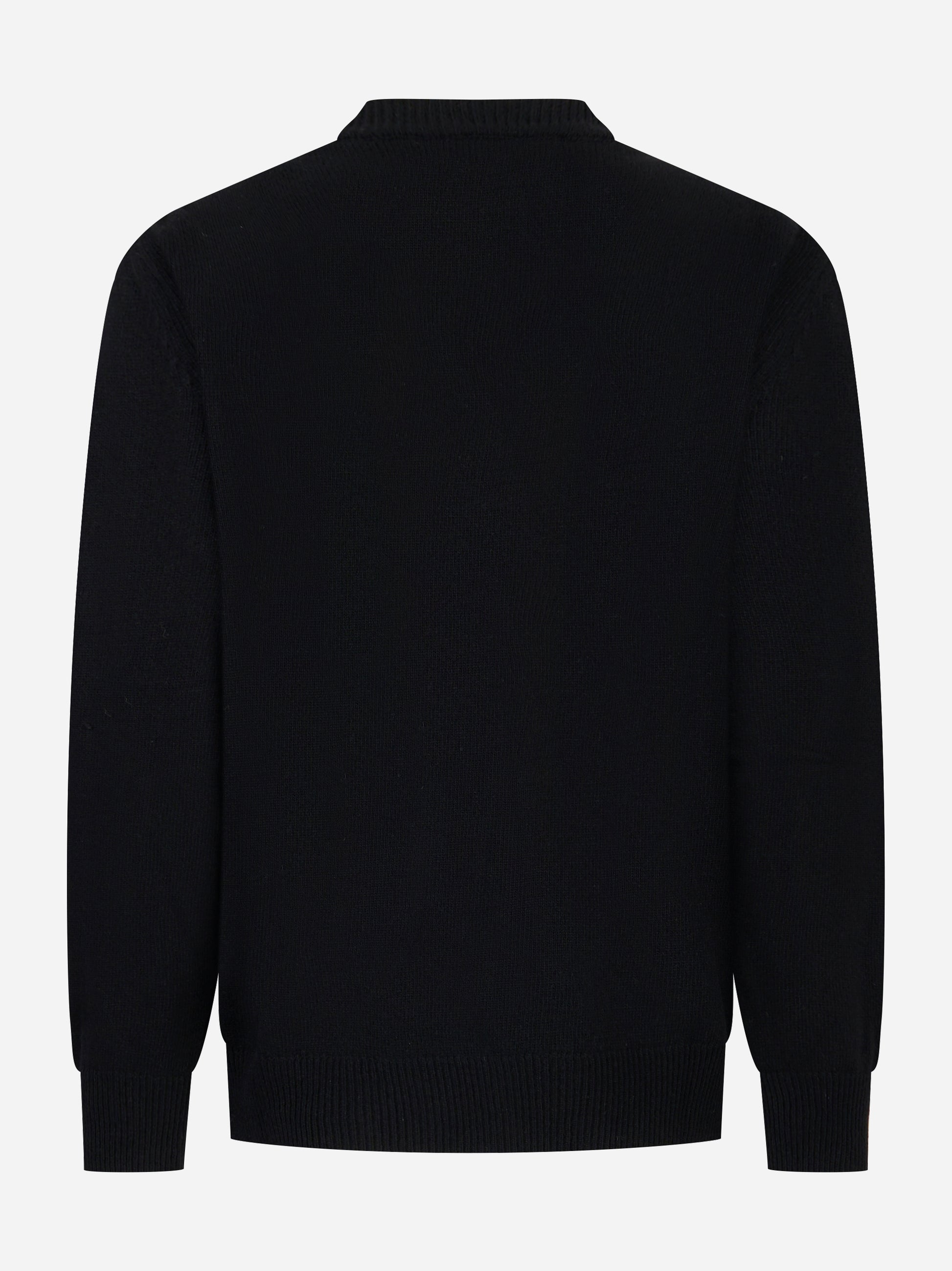 Maglia nera girocollo in lana cashmere